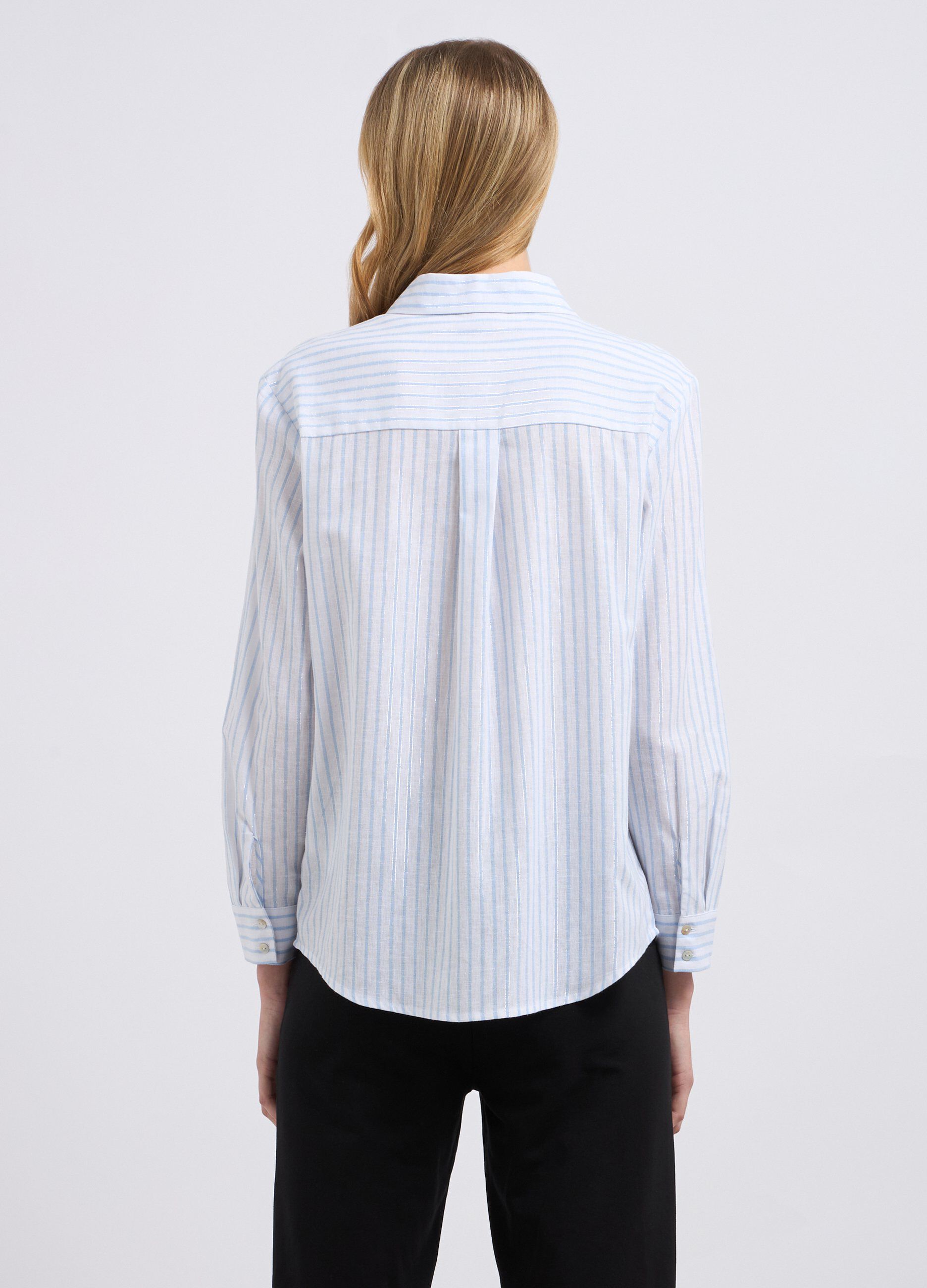Camicia in misto lino e filo lurex donna_1