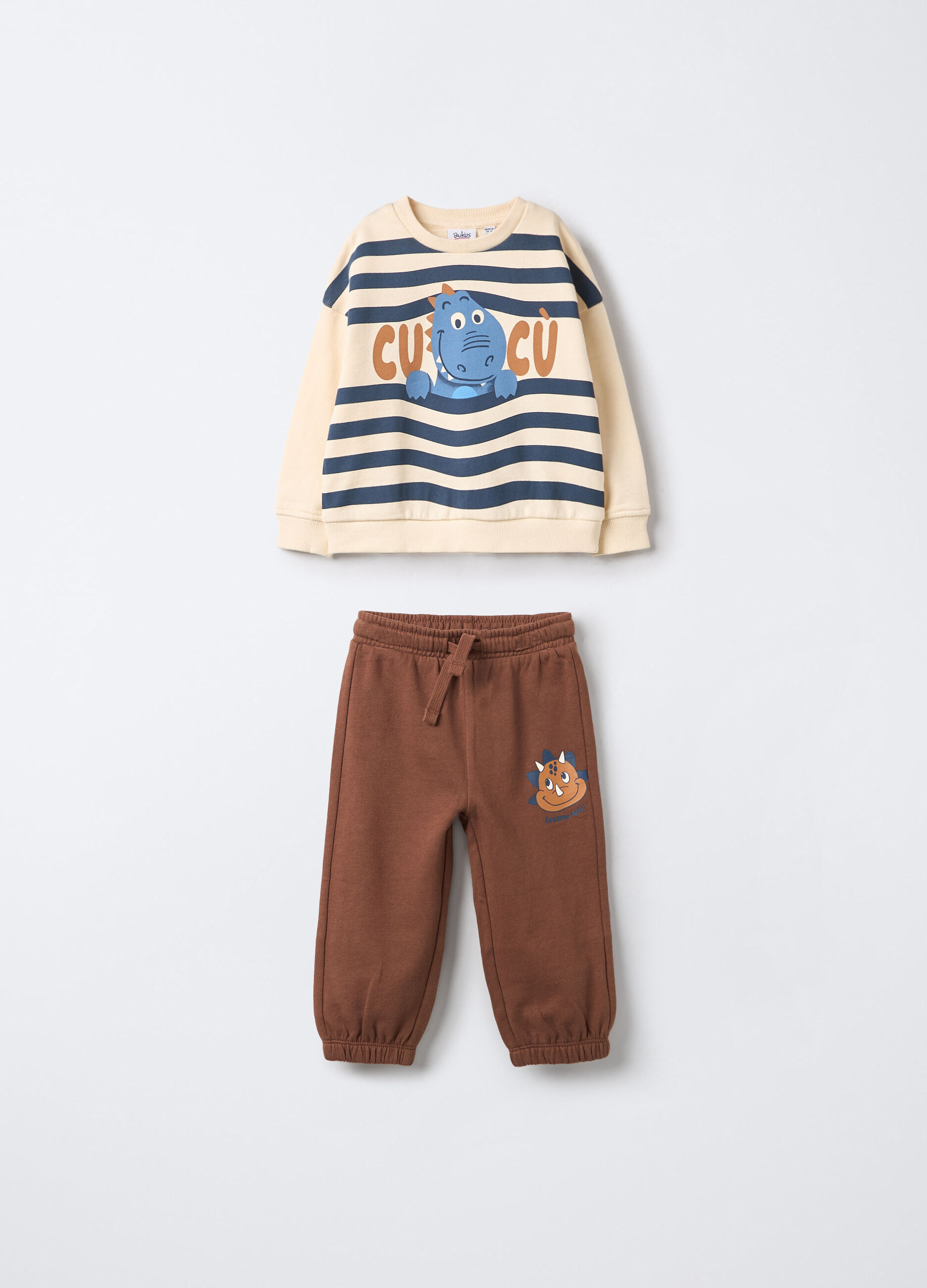 Jogging set in puro cotone garzato bimbo_0