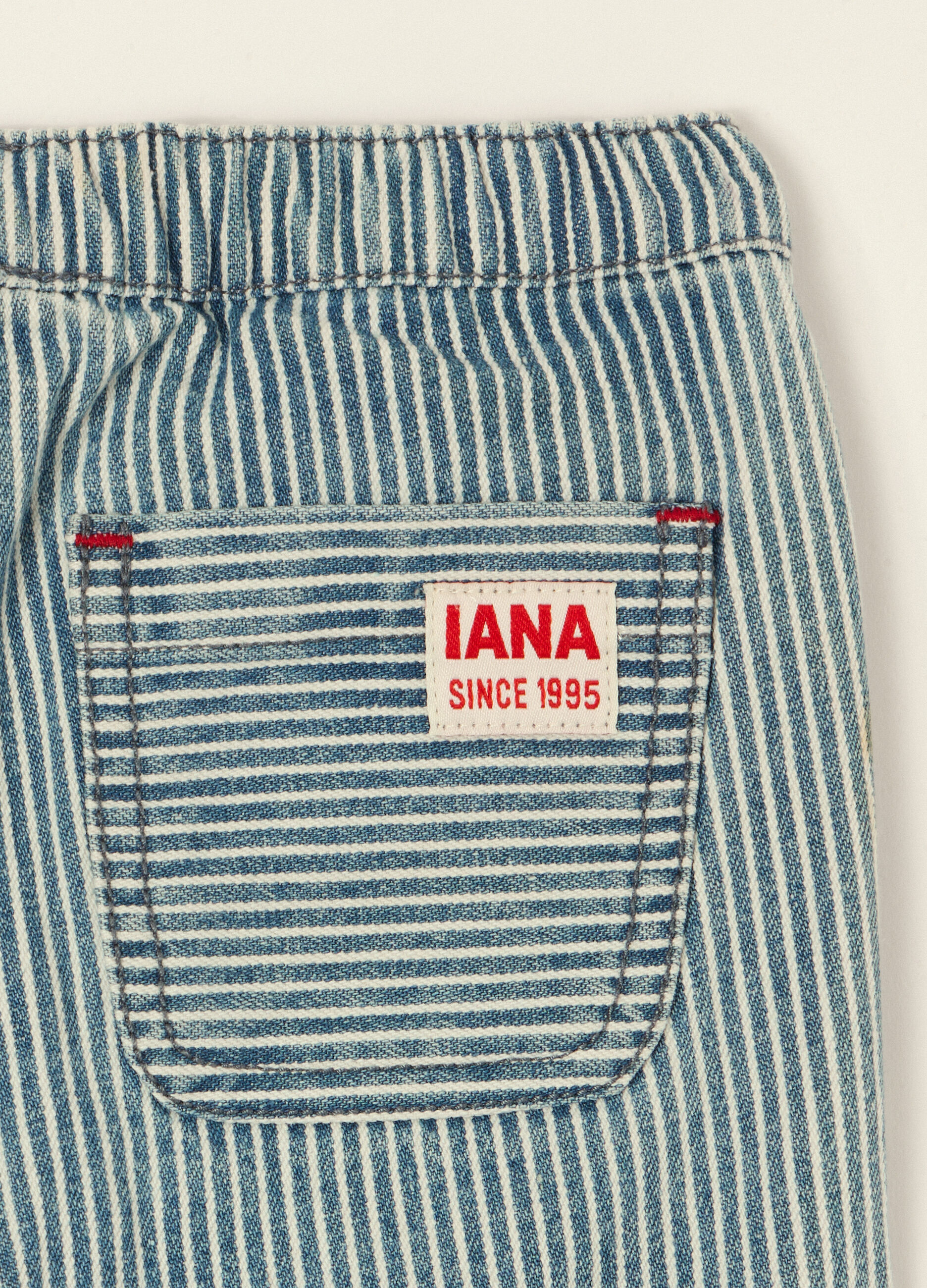 Pantaloni blu in misto cotone, viscosa e lyocell_2