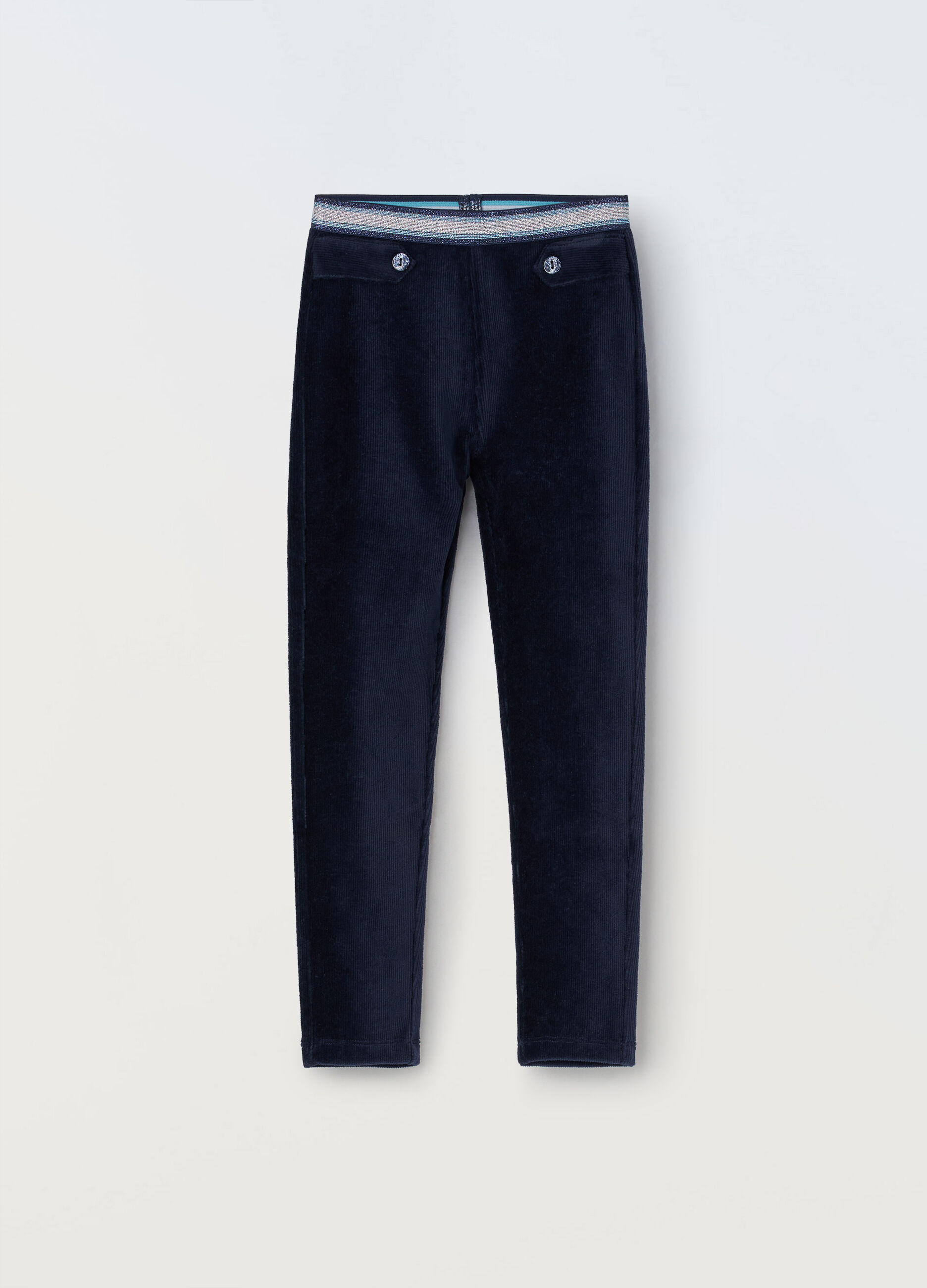 Jogger in costina di misto cotone bambina_0
