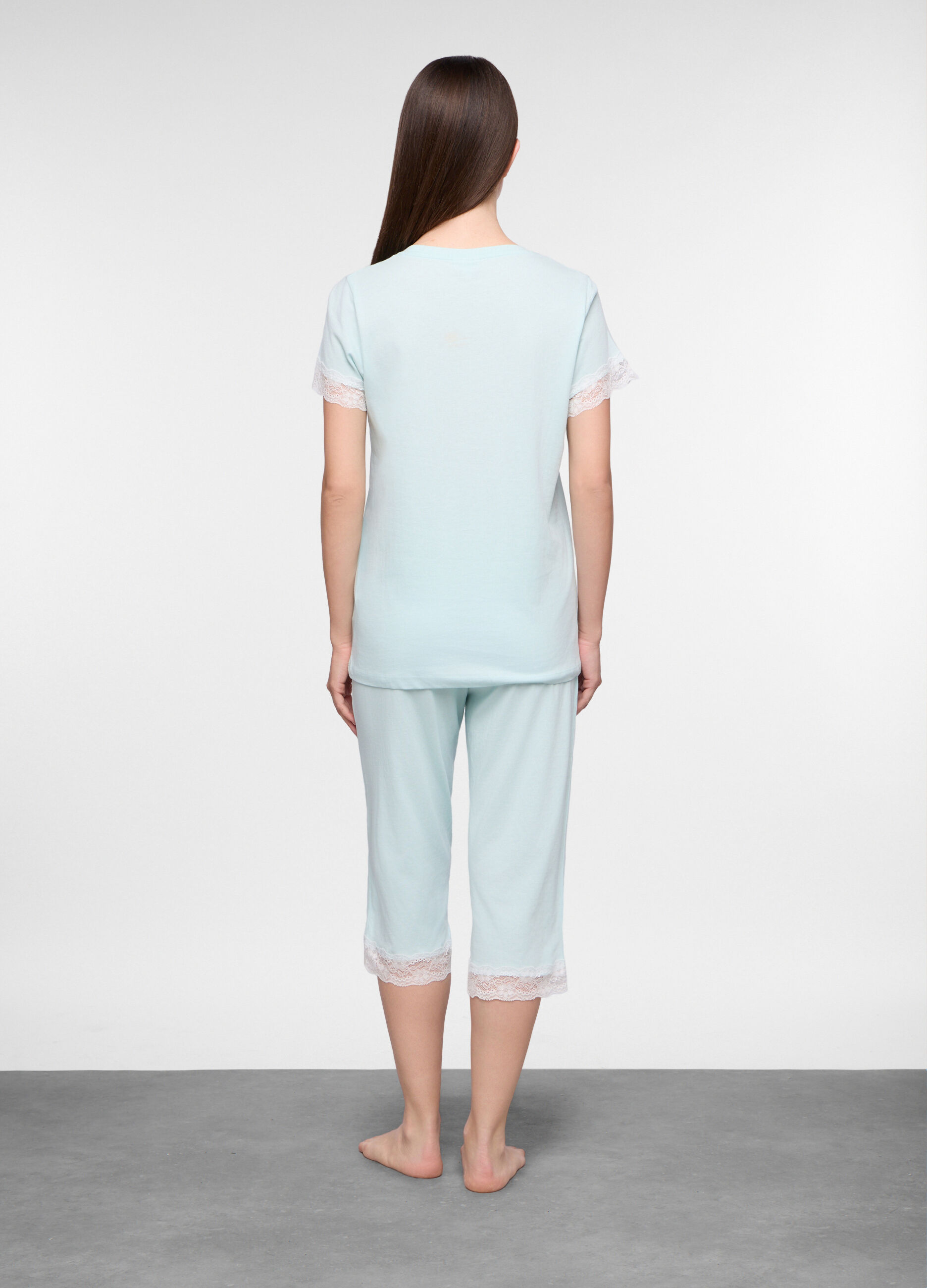 Set pigiama corto in jersey di puro cotone donna_1