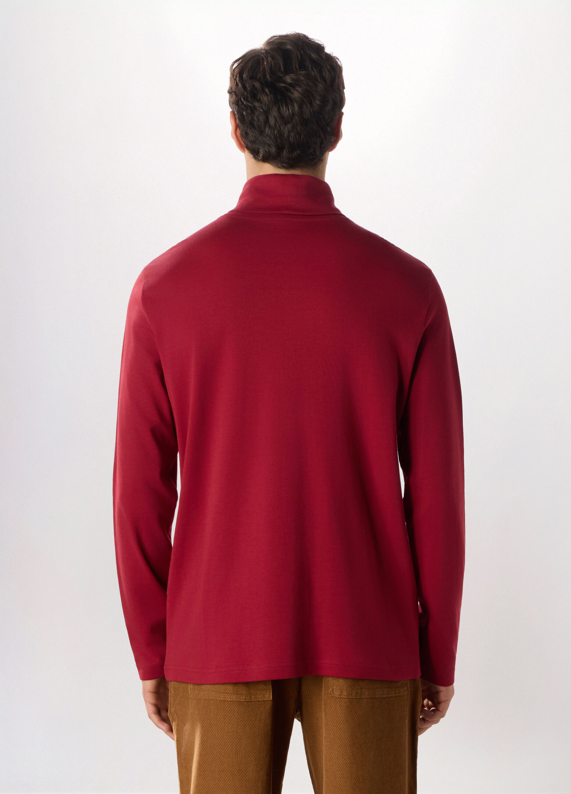 Maglia a collo alto in puro cotone uomo_1