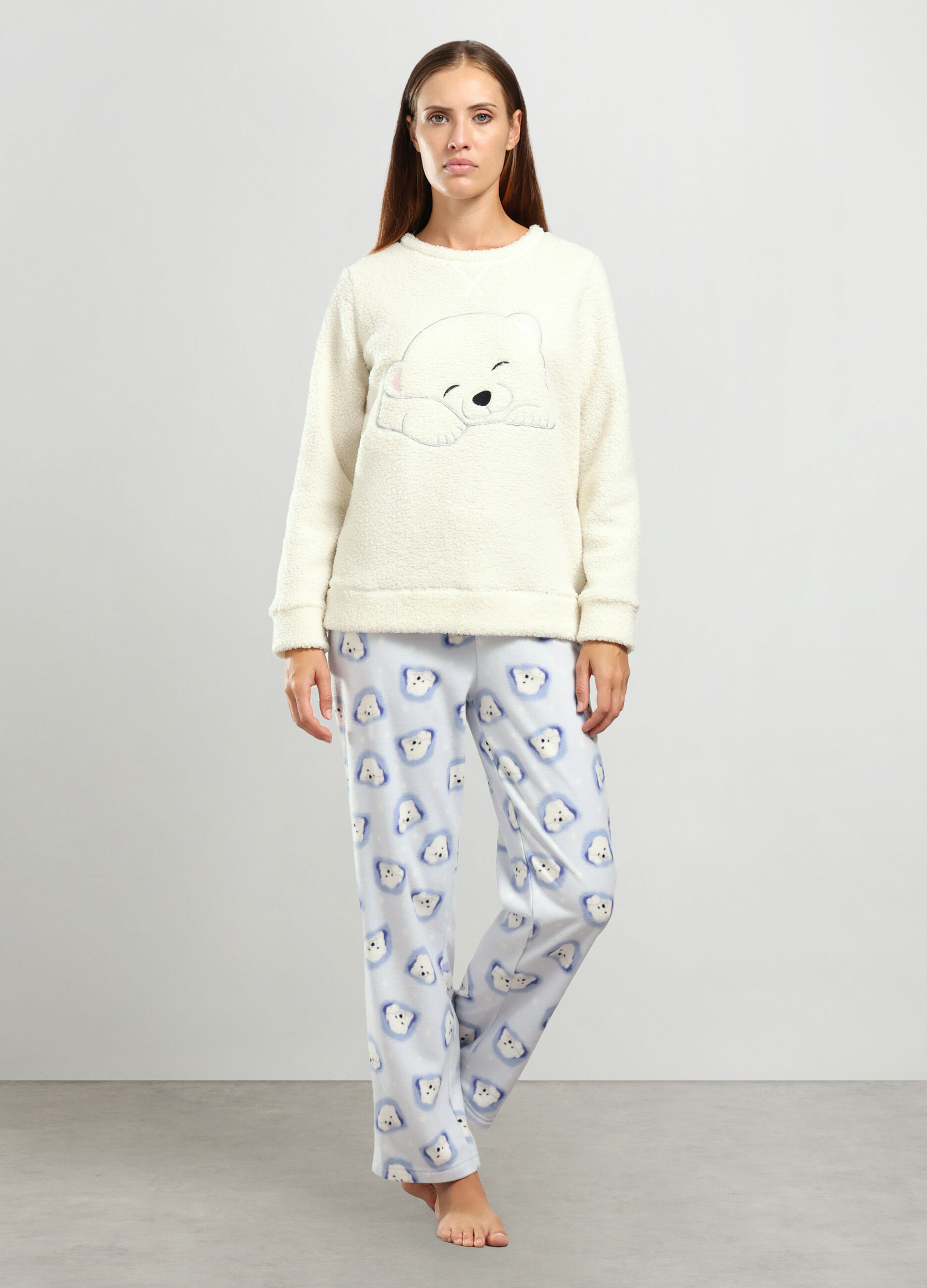 Set pigiama in fleece donna_0
