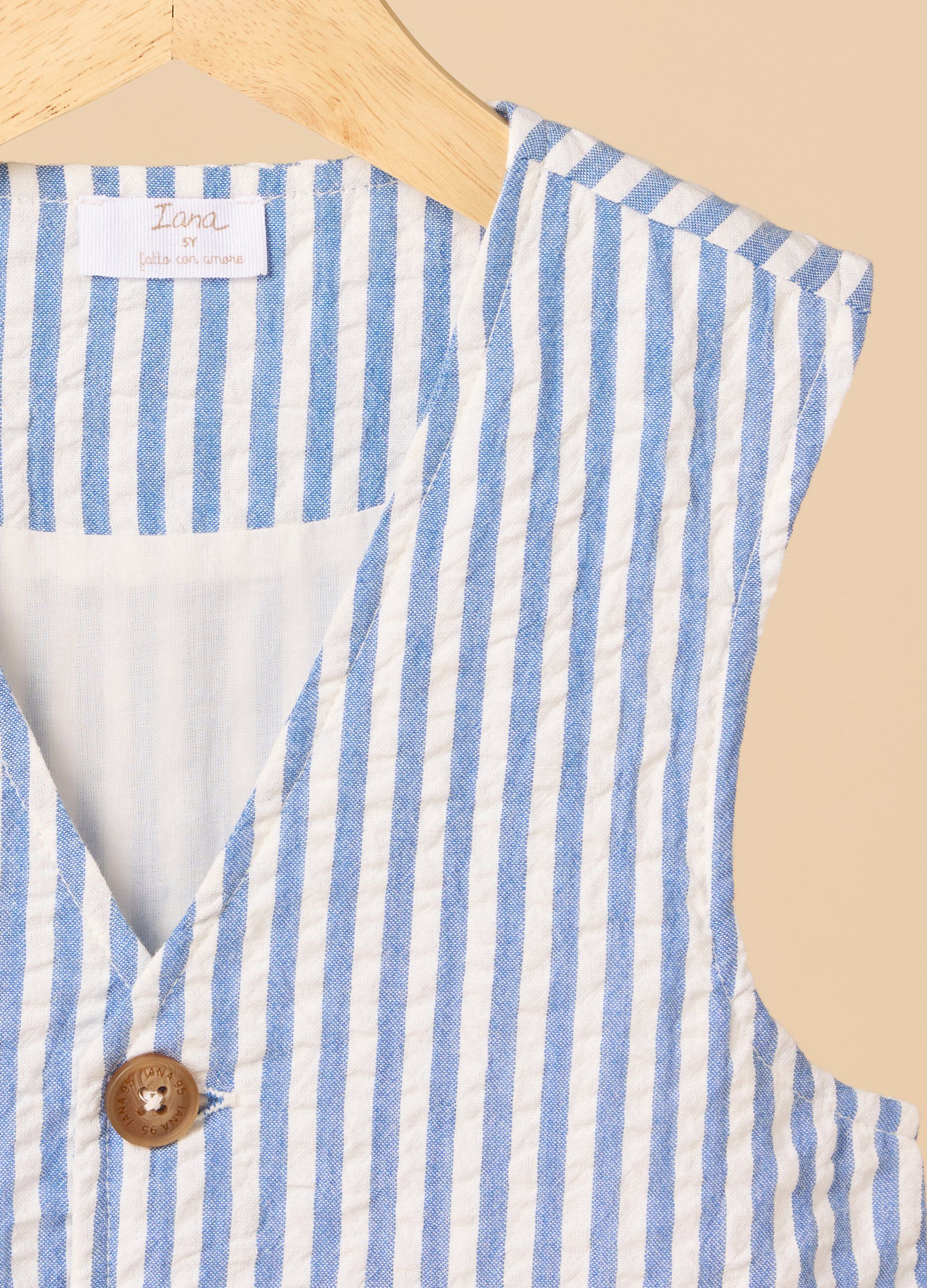 Gilet rigato IANA in cotone stretch bambino_1
