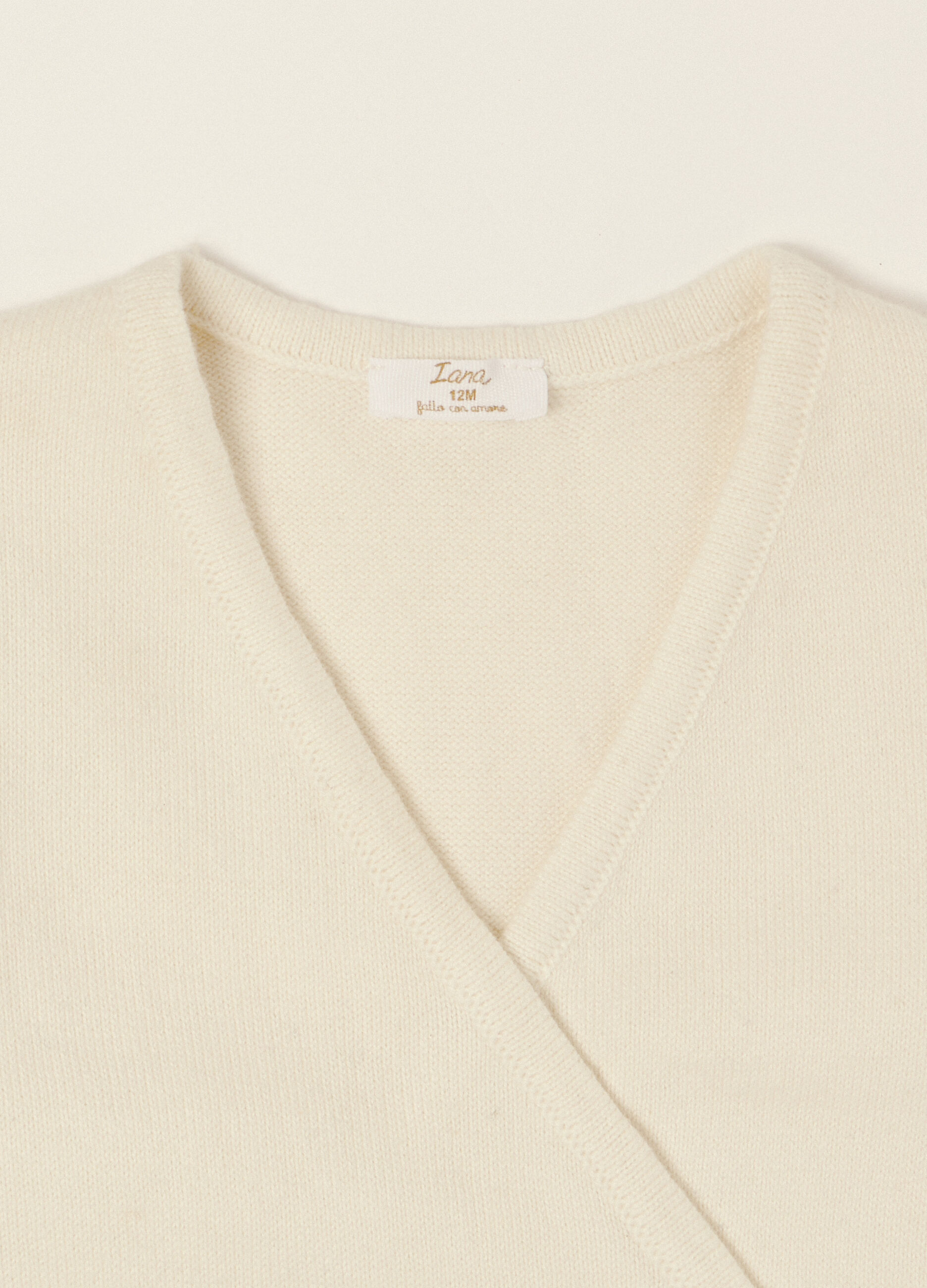 Cardigan bianco in puro cotone da neonata_2