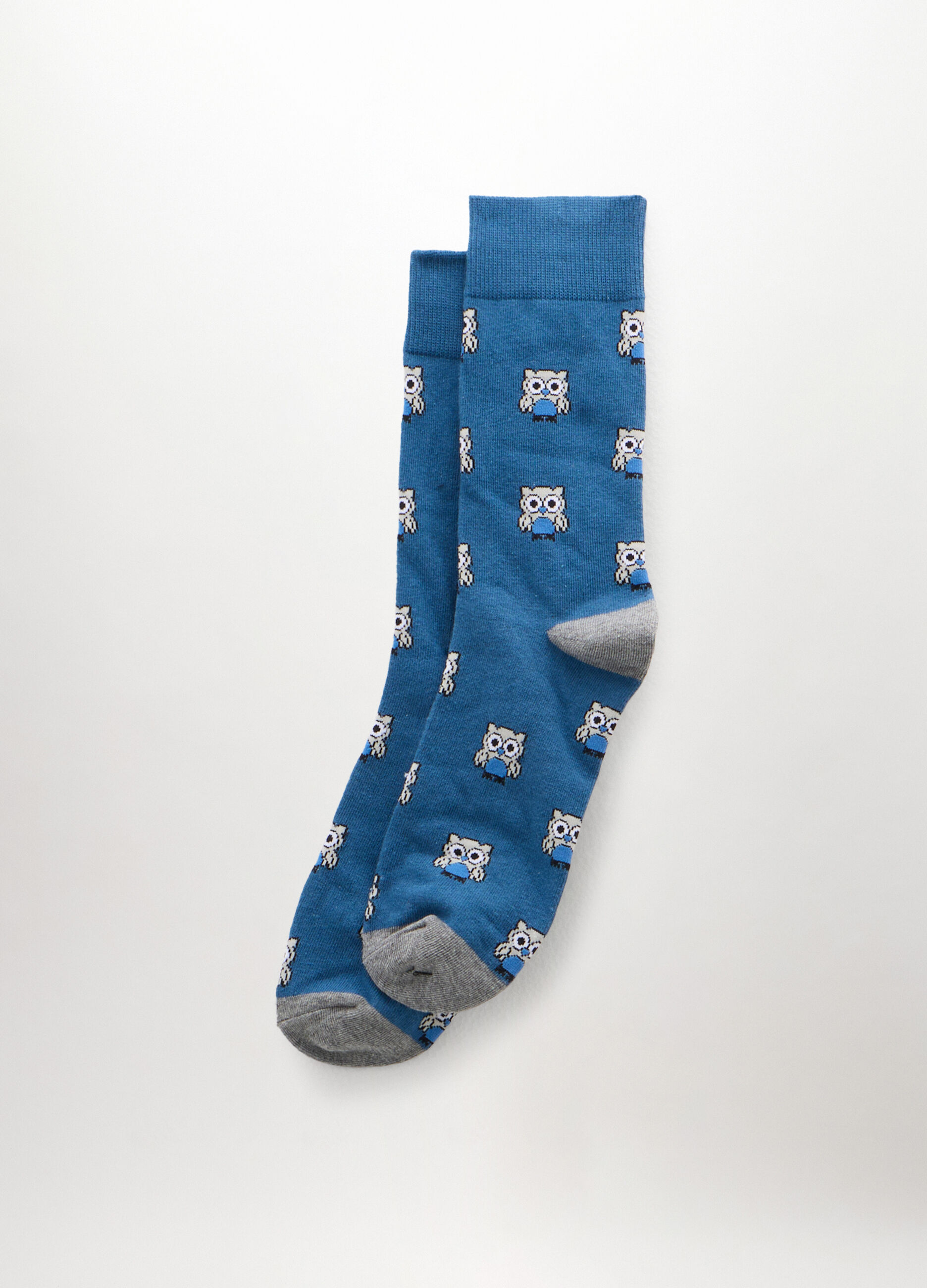 Calze corte in cotone stretch a fantasia uomo_0