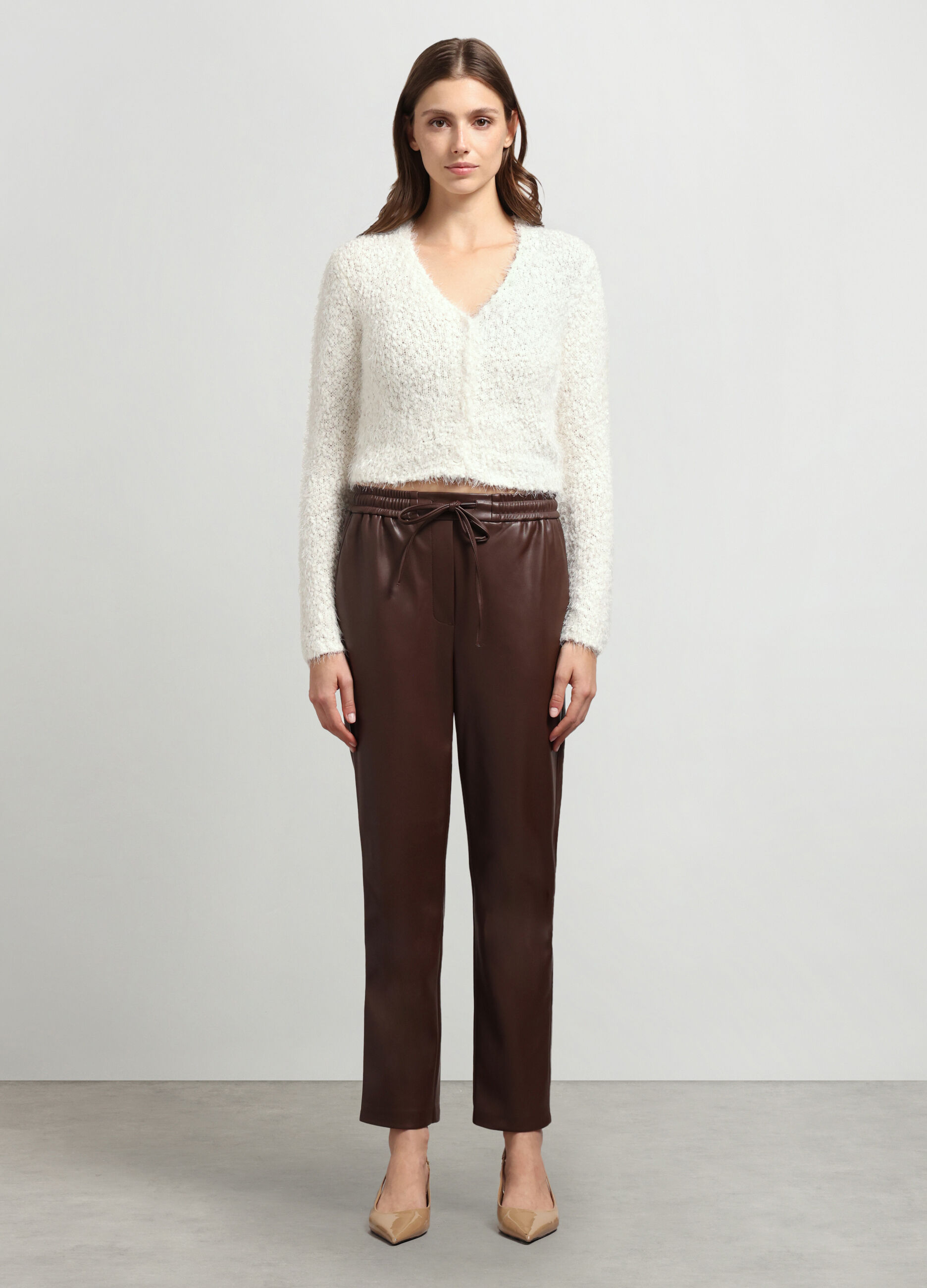 Jogger in eco pelle donna_0