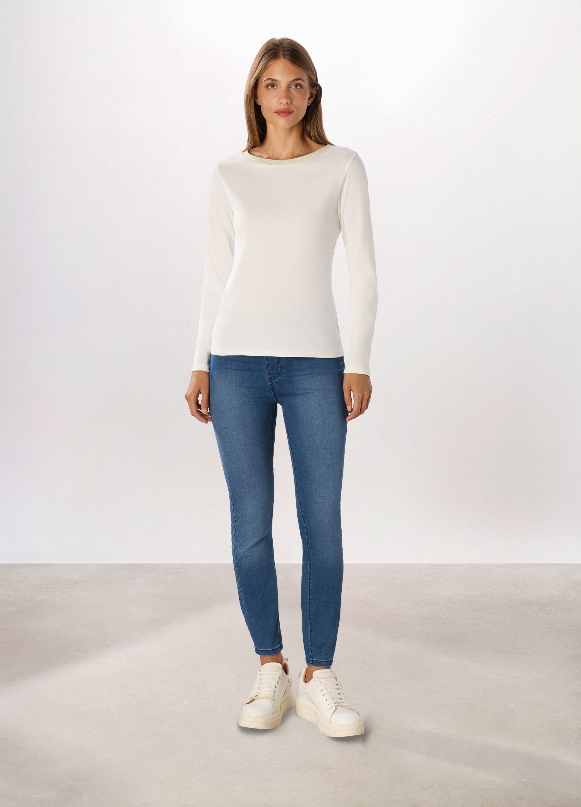 Jeggings fit regular in denim misto cotone stretch donna_0