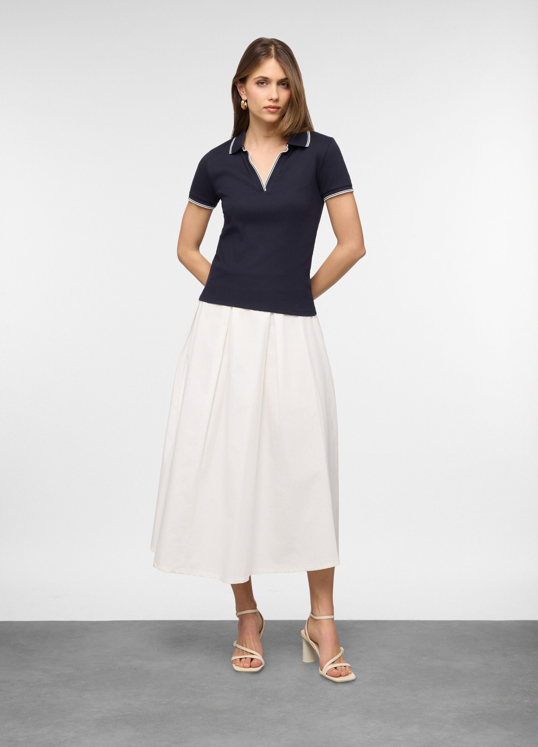 Polo in costina donna