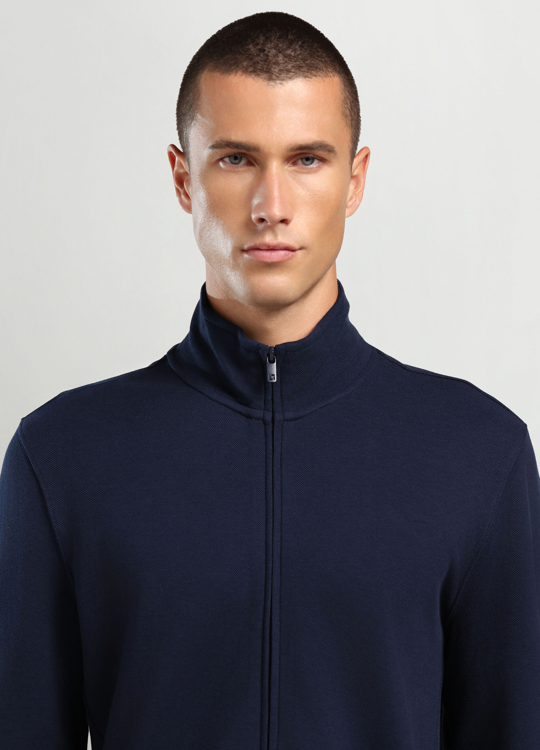 Felpa lupetto in piquet di cotone uomo_2