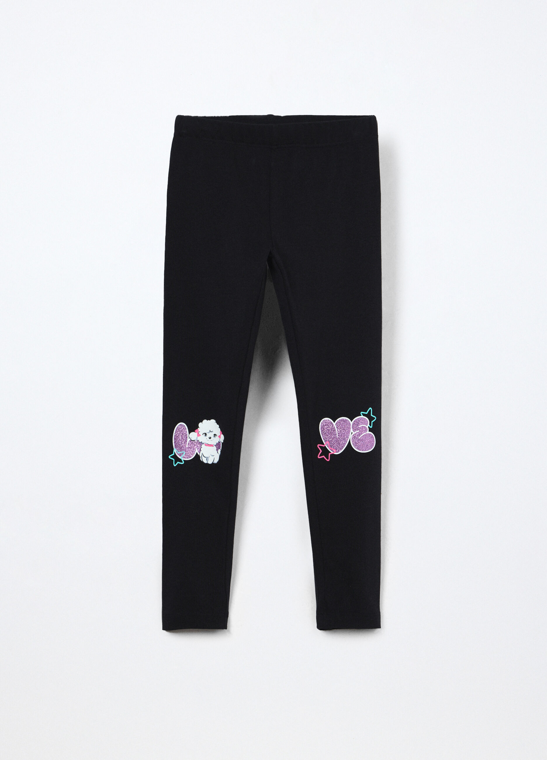 Leggings in jersey di cotone stretch bambina_0