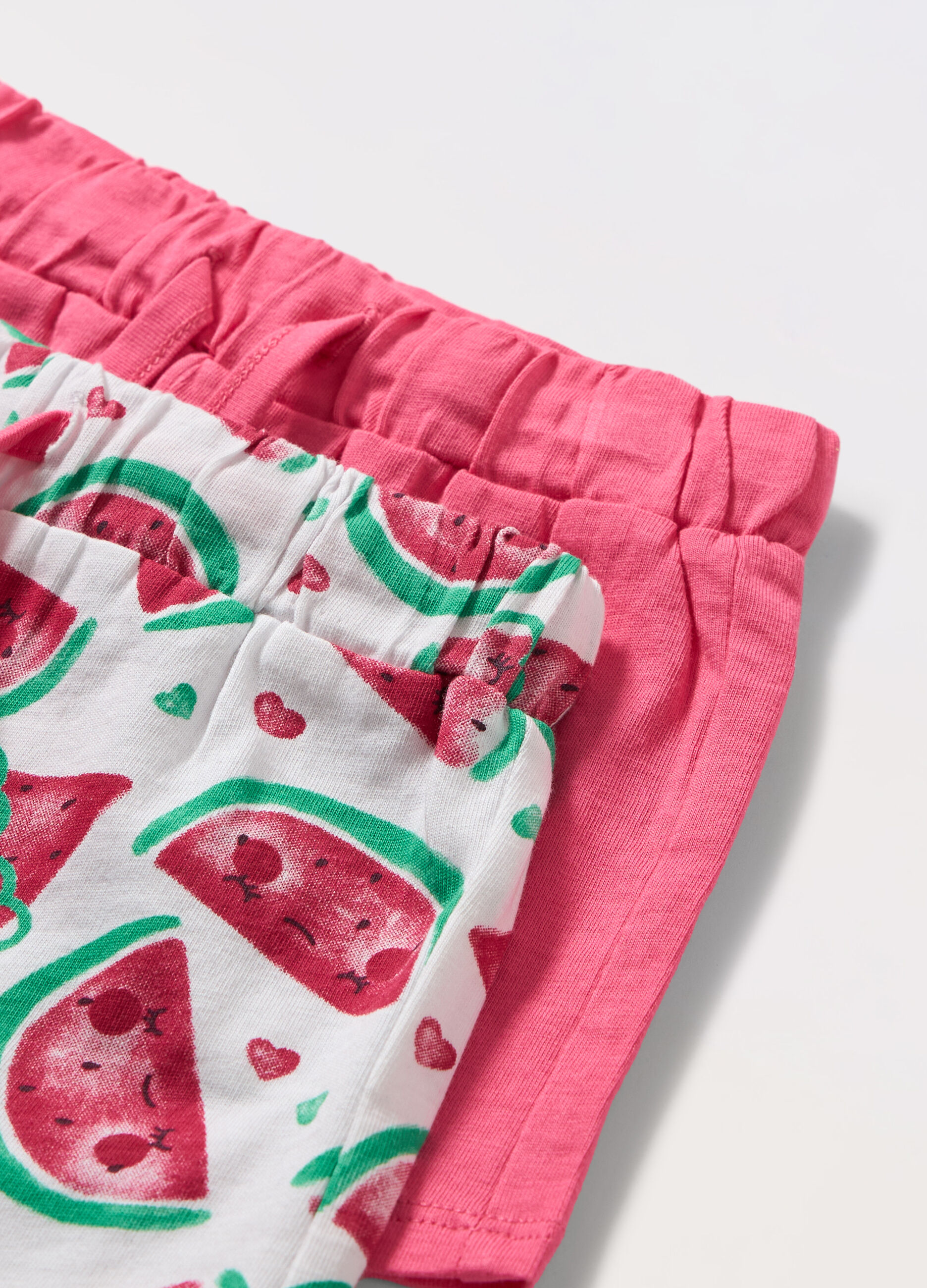 Pack 2 shorts in jersey di puro cotone neonata_1