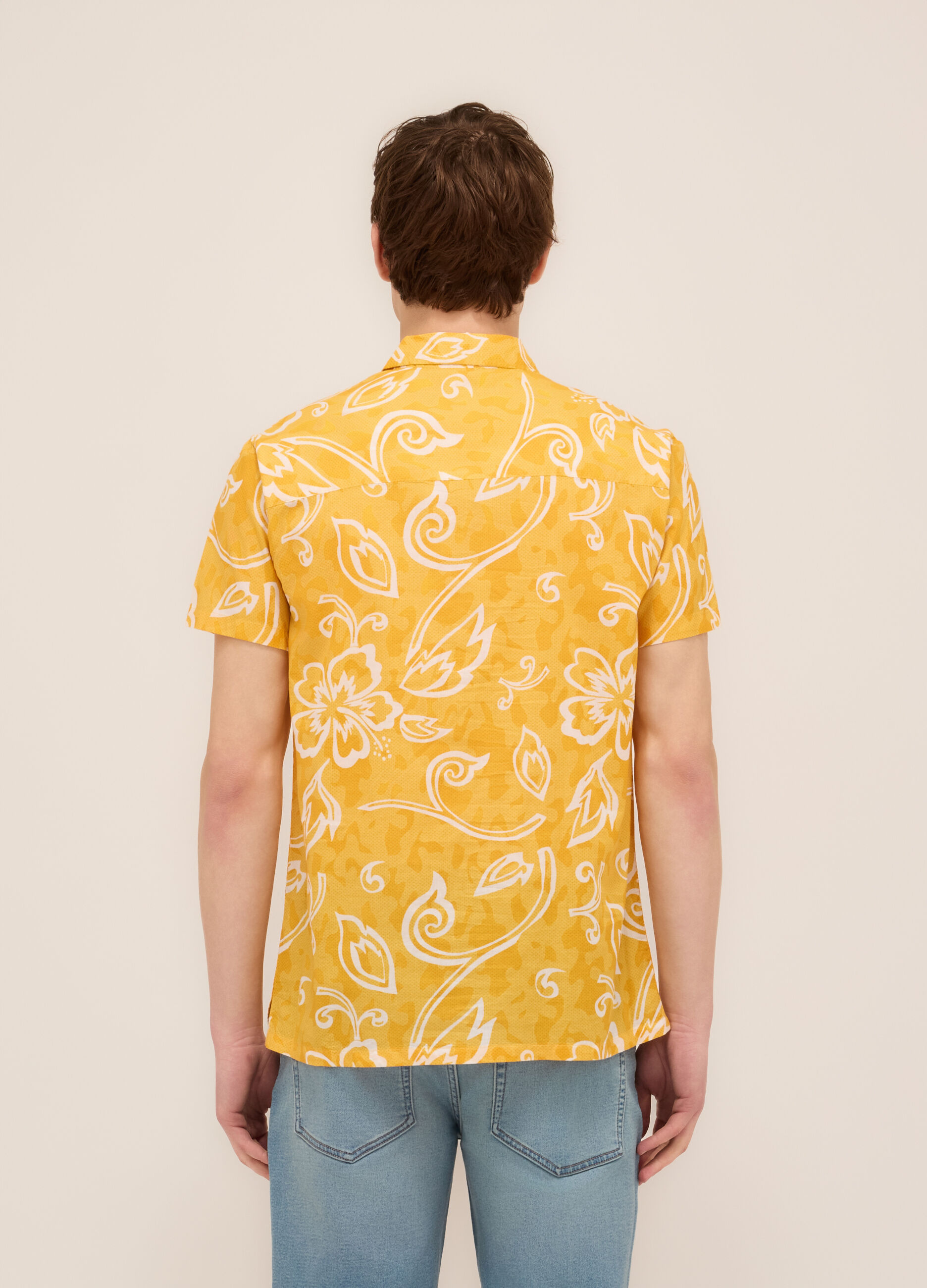 Camicia a maniche corte a fantasia uomo