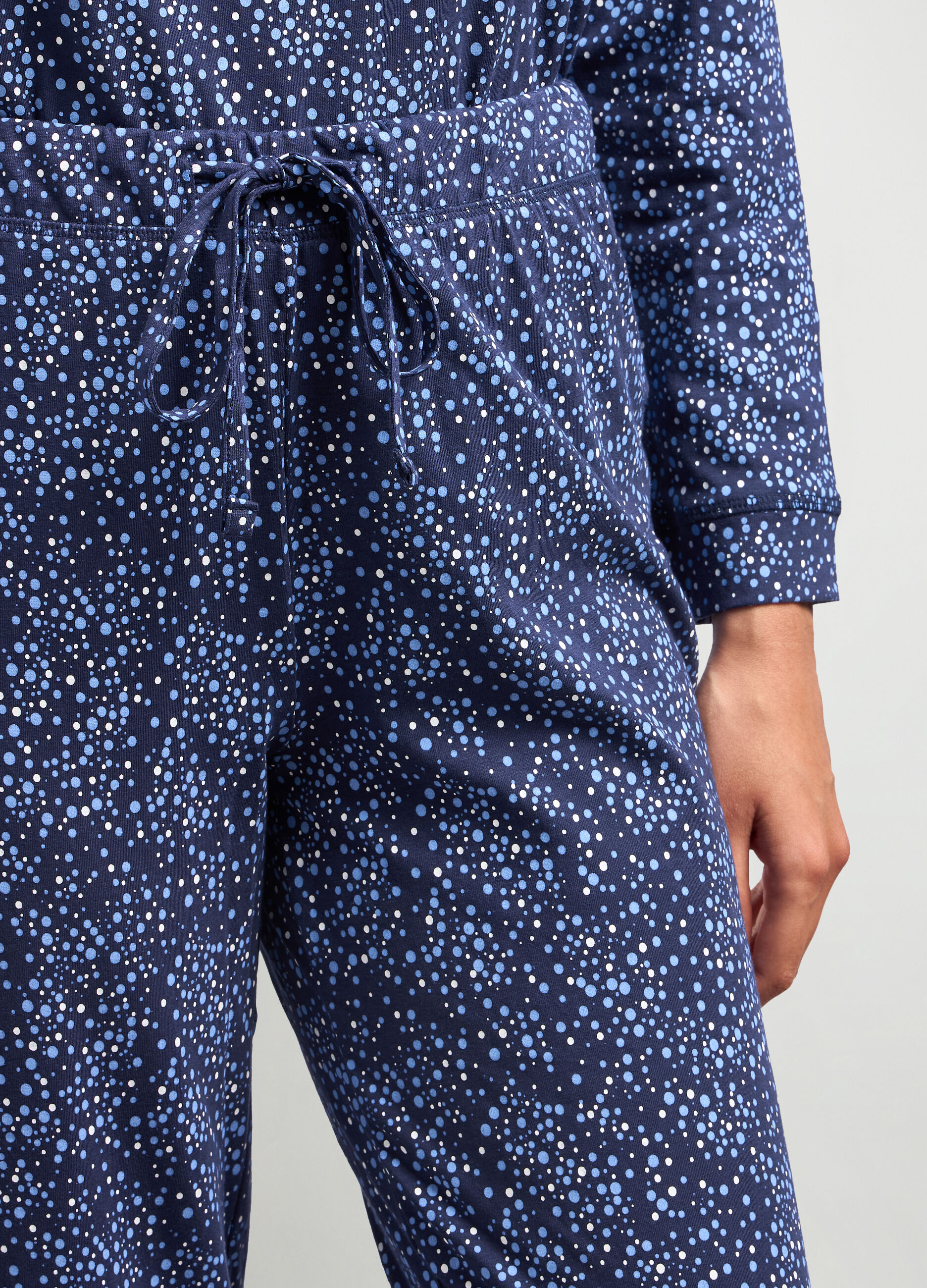 Pantaloni lunghi pigiama in puro cotone donna_2