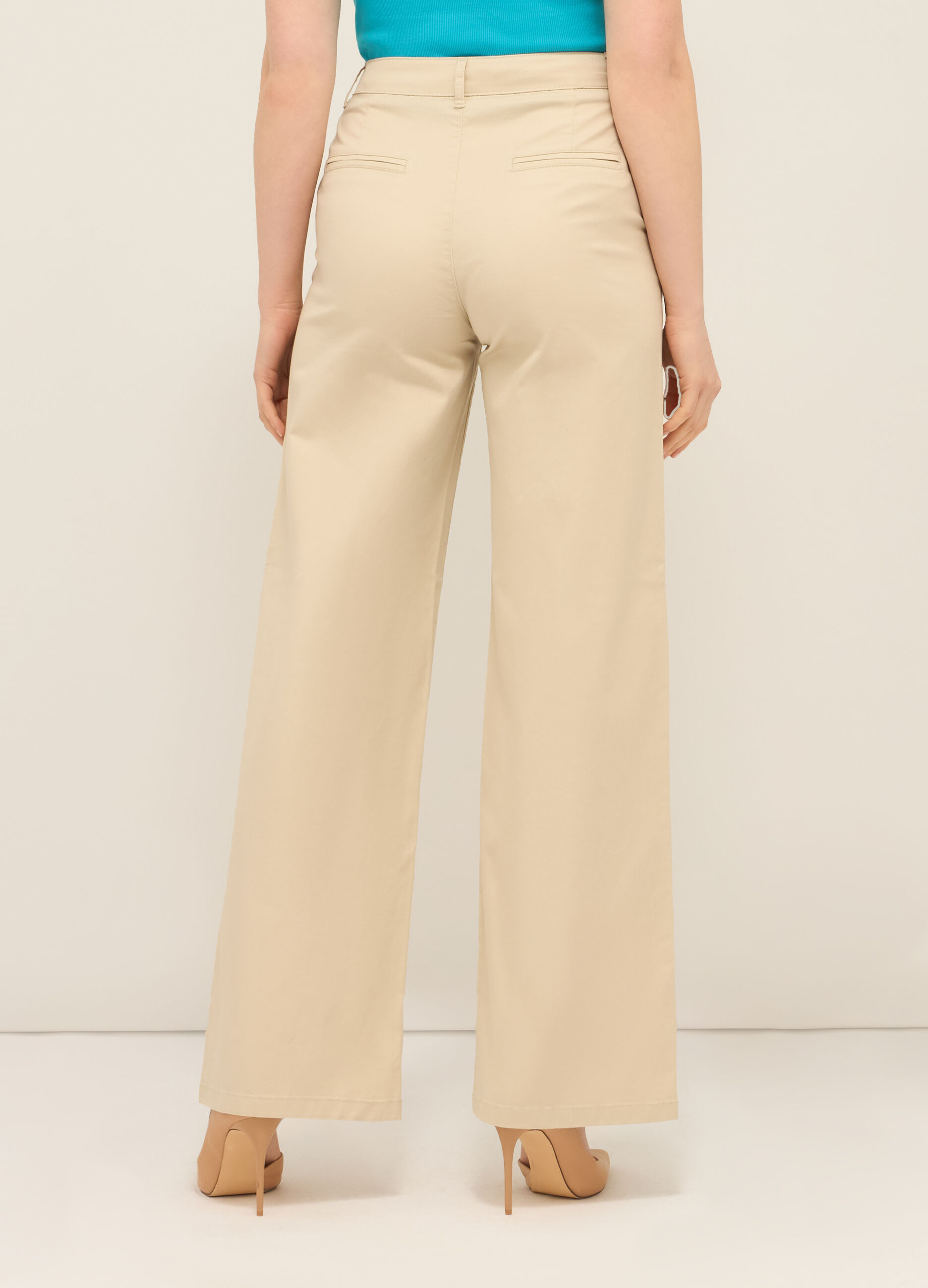 Pantaloni in cotone stretch donna
