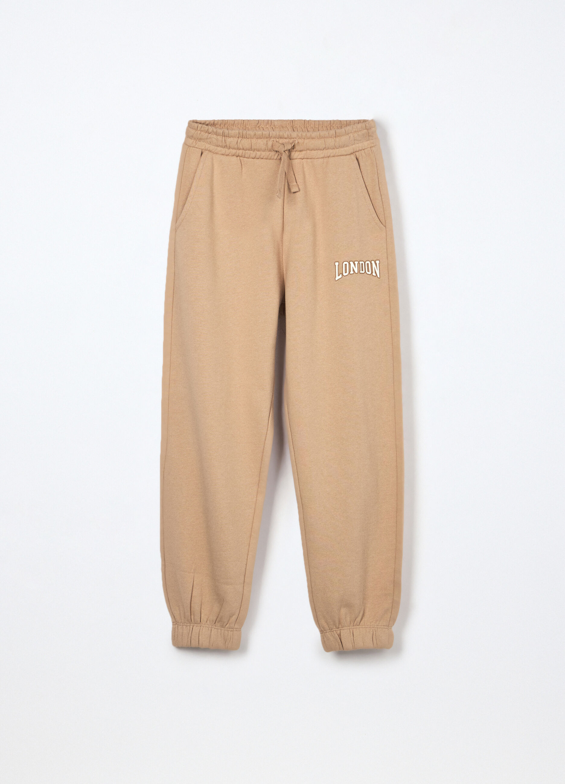 Jogger in puro cotone fleece ragazza_0