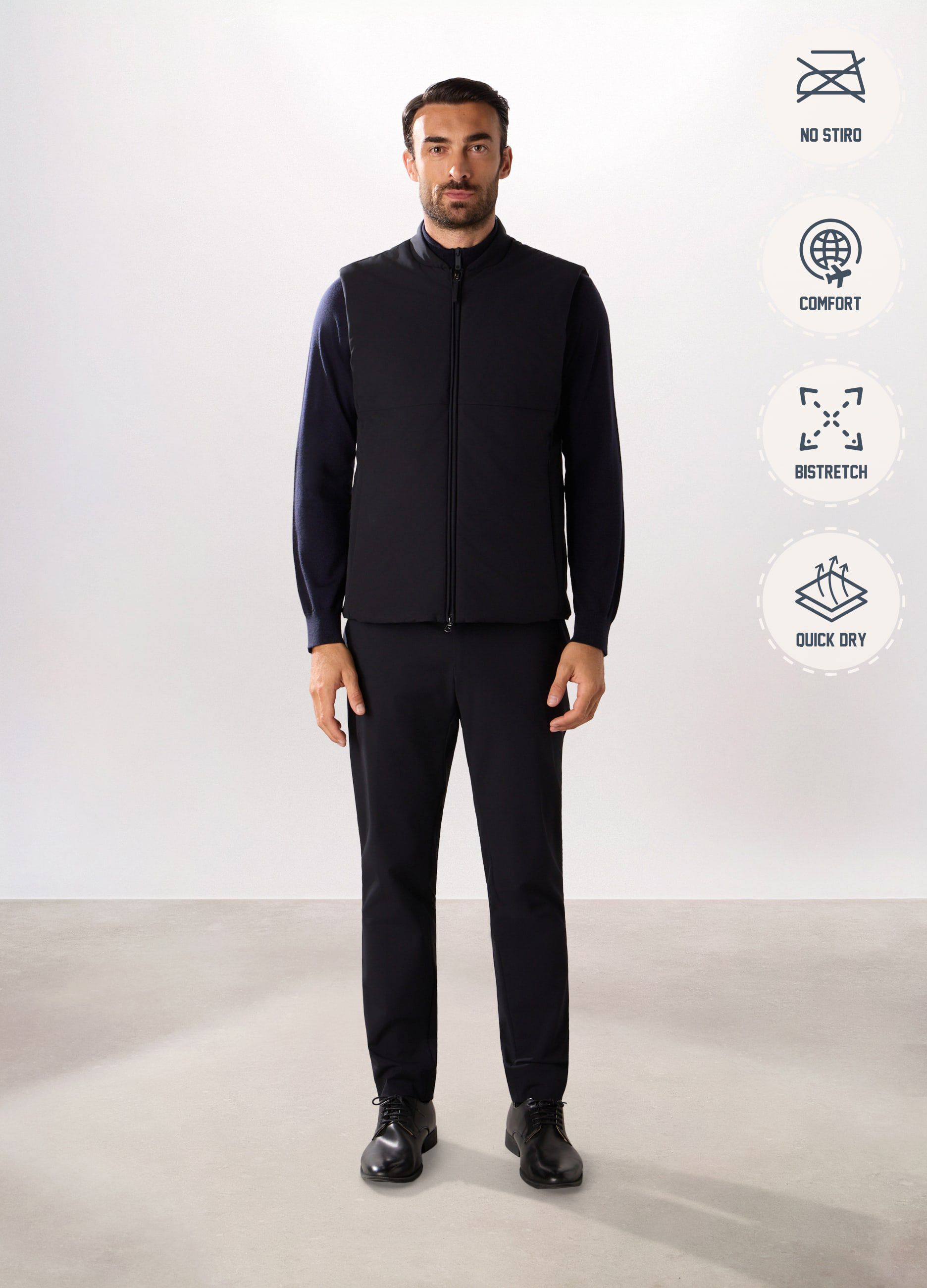 Gilet imbottito con zip uomo_1