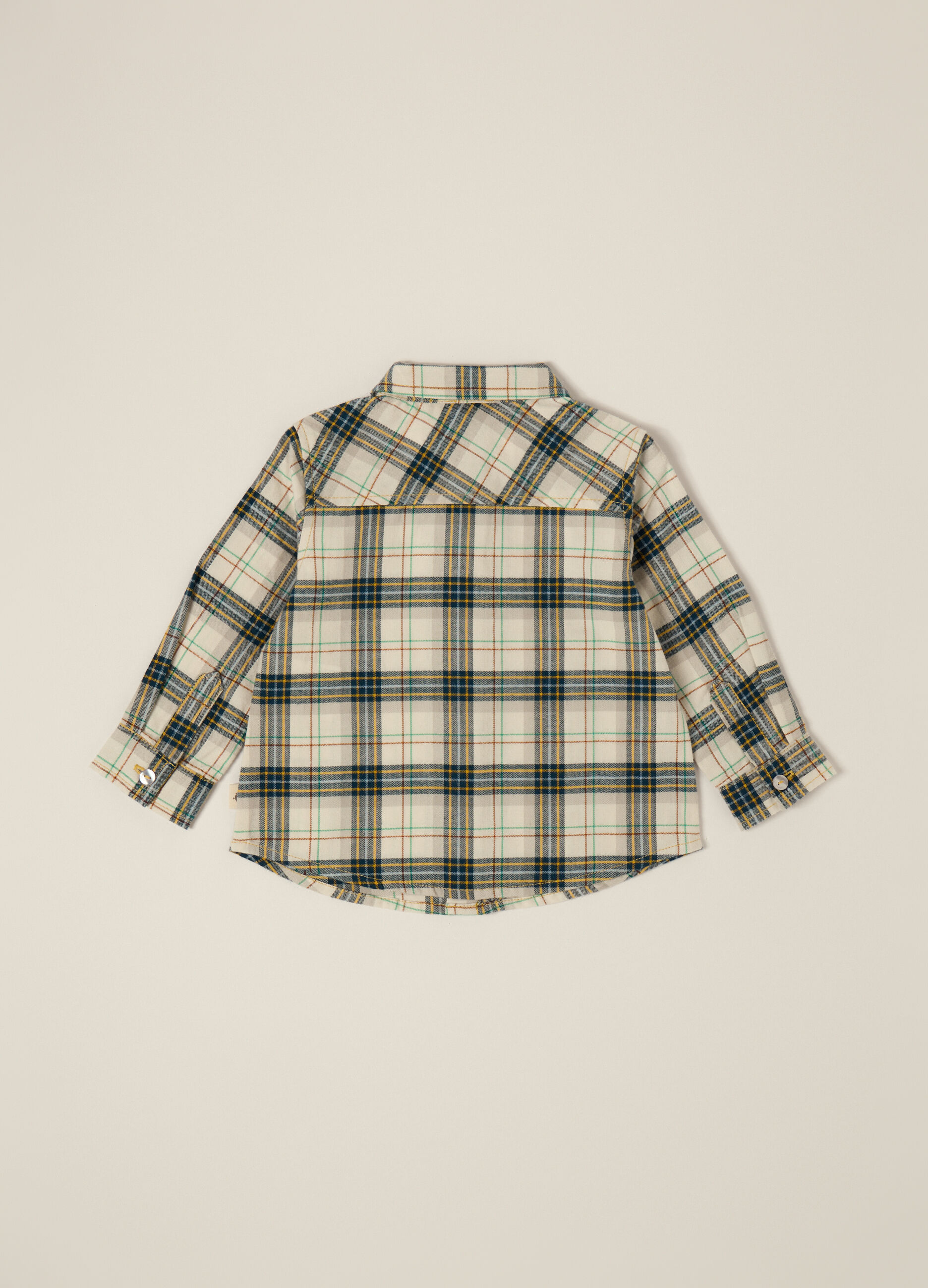 Camicia multicolor a quadri in cotone_1