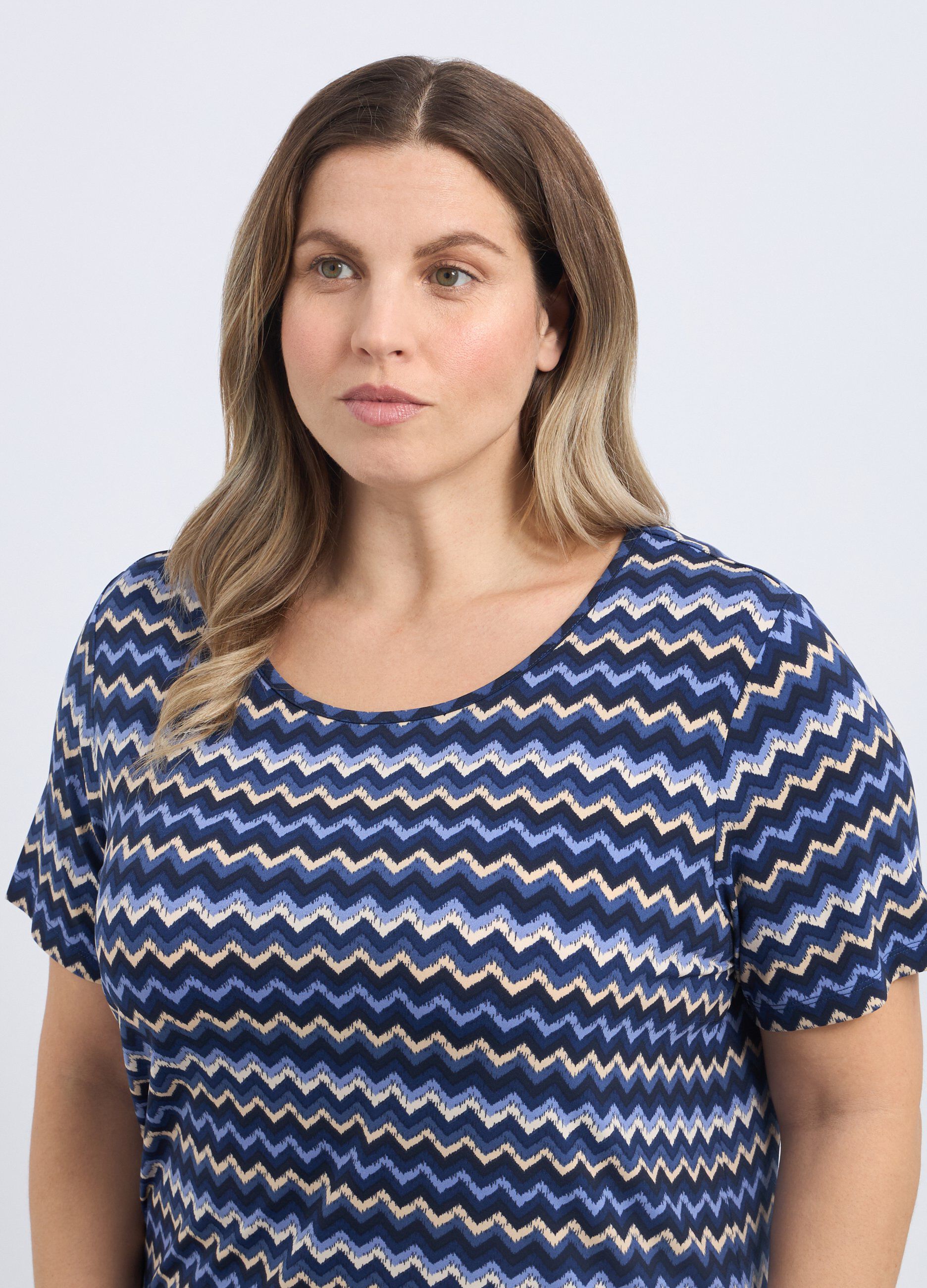 T-shirt stretch con stampa donna_2