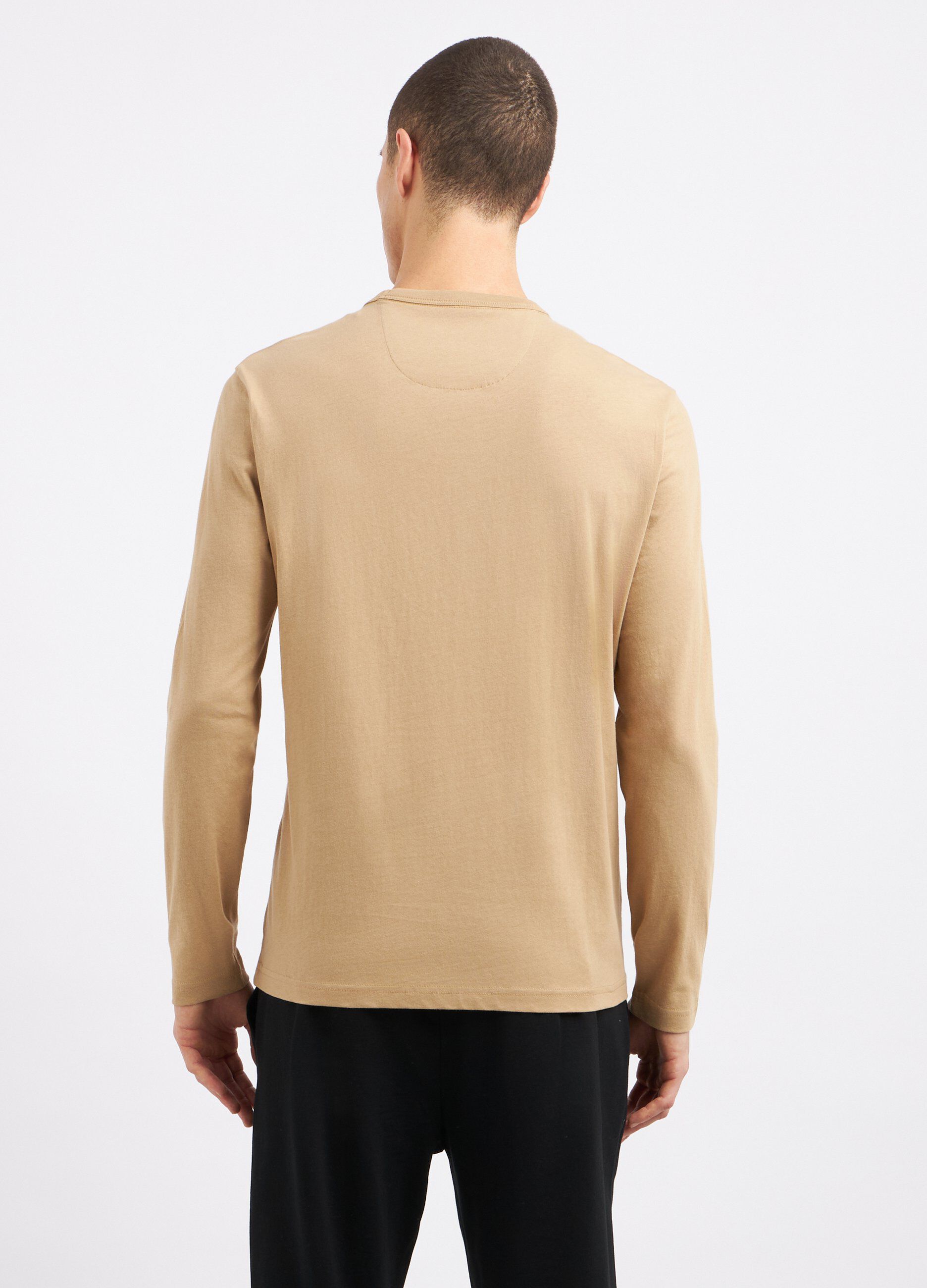 T-shirt in puro cotone a maniche lunghe uomo_1