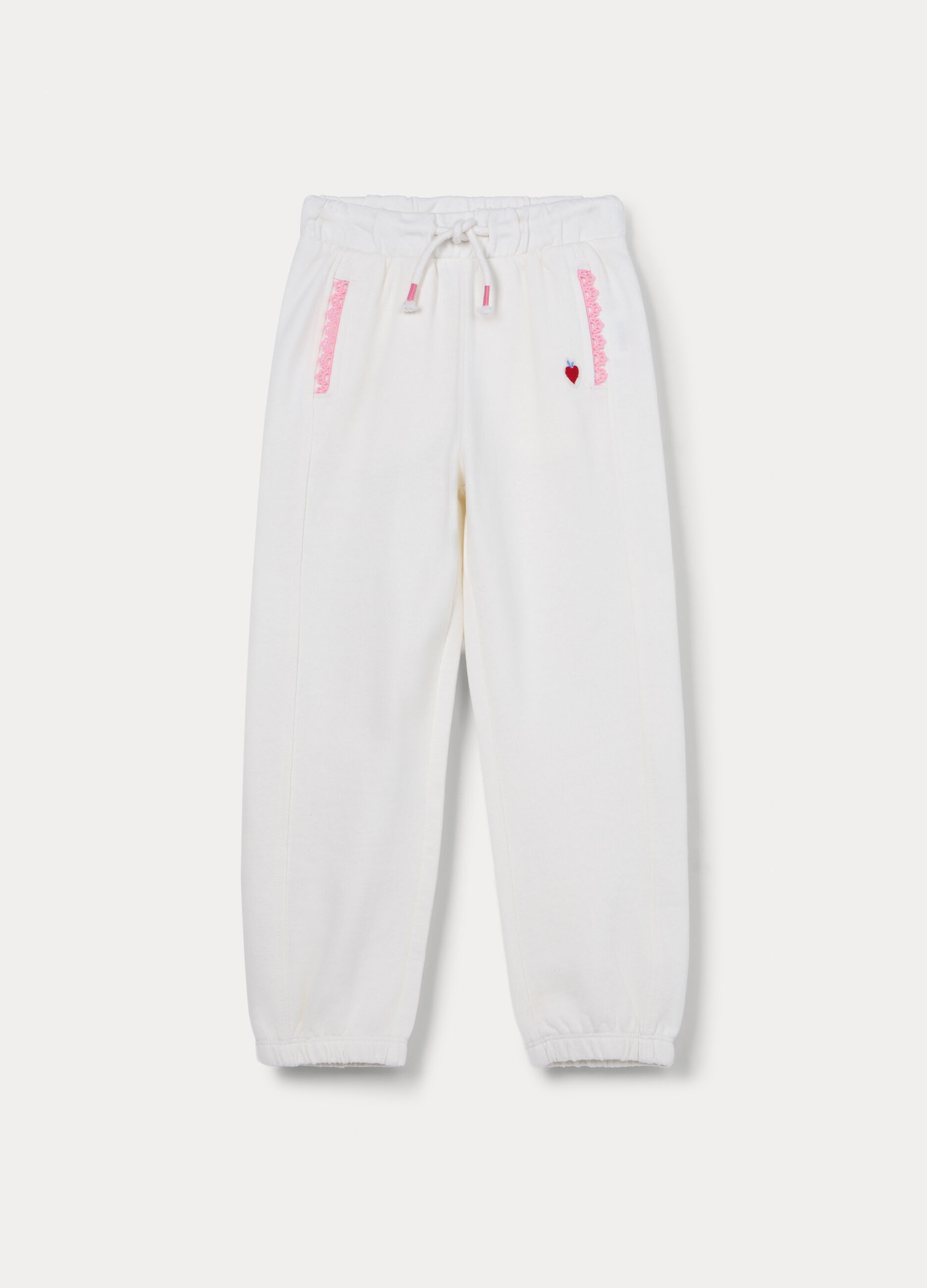 Jogger in french terry misto cotone bambina_0