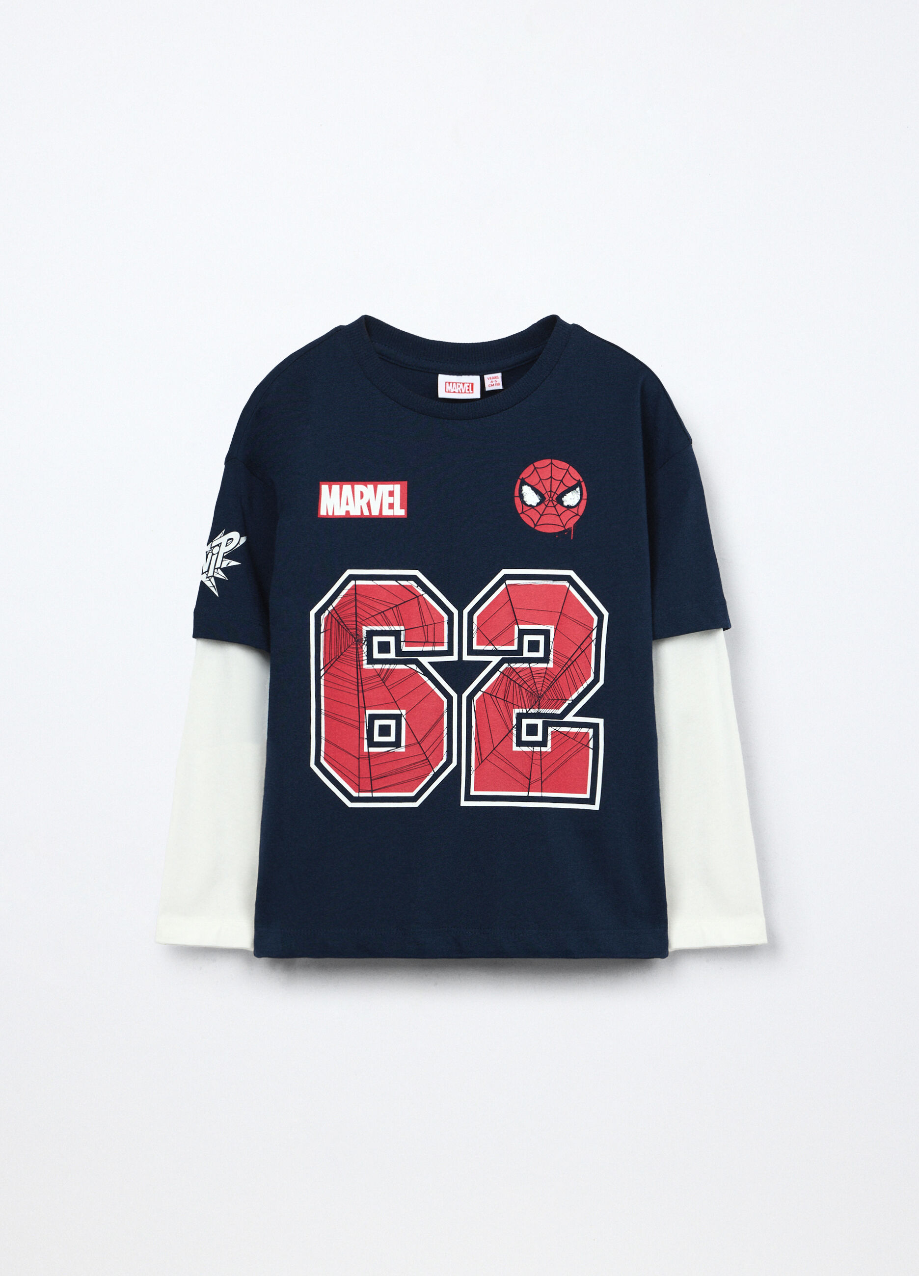 T-shirt a maniche lunghe Spider-Man in puro cotone bambino_0