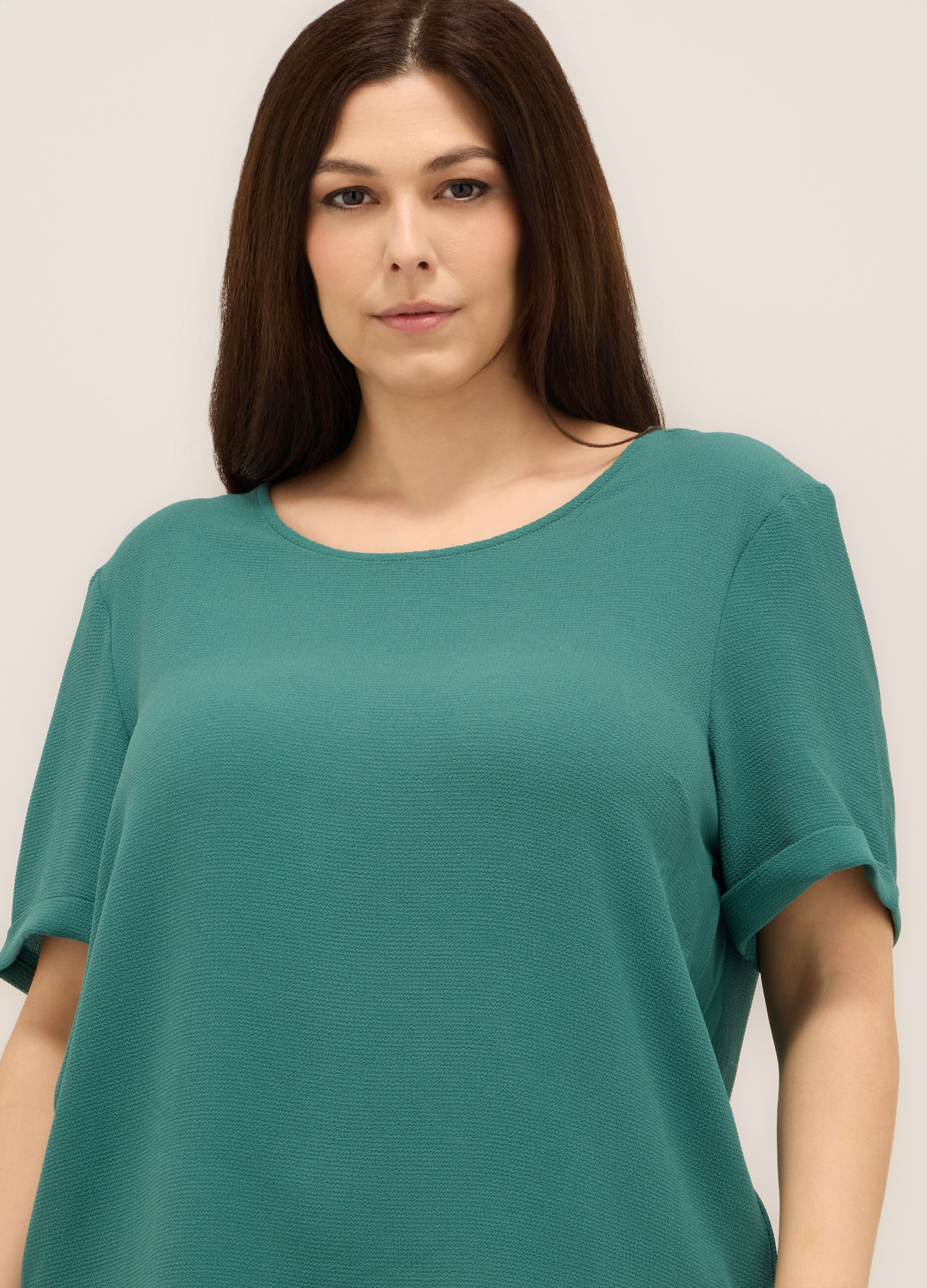 Blusa in tinta unita donna curvy_2