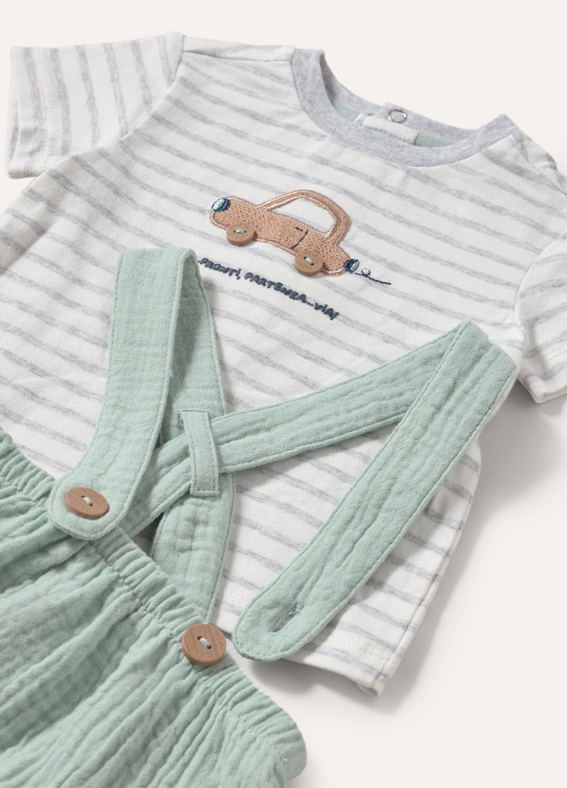 Set t-shirt + salopette neonato_1