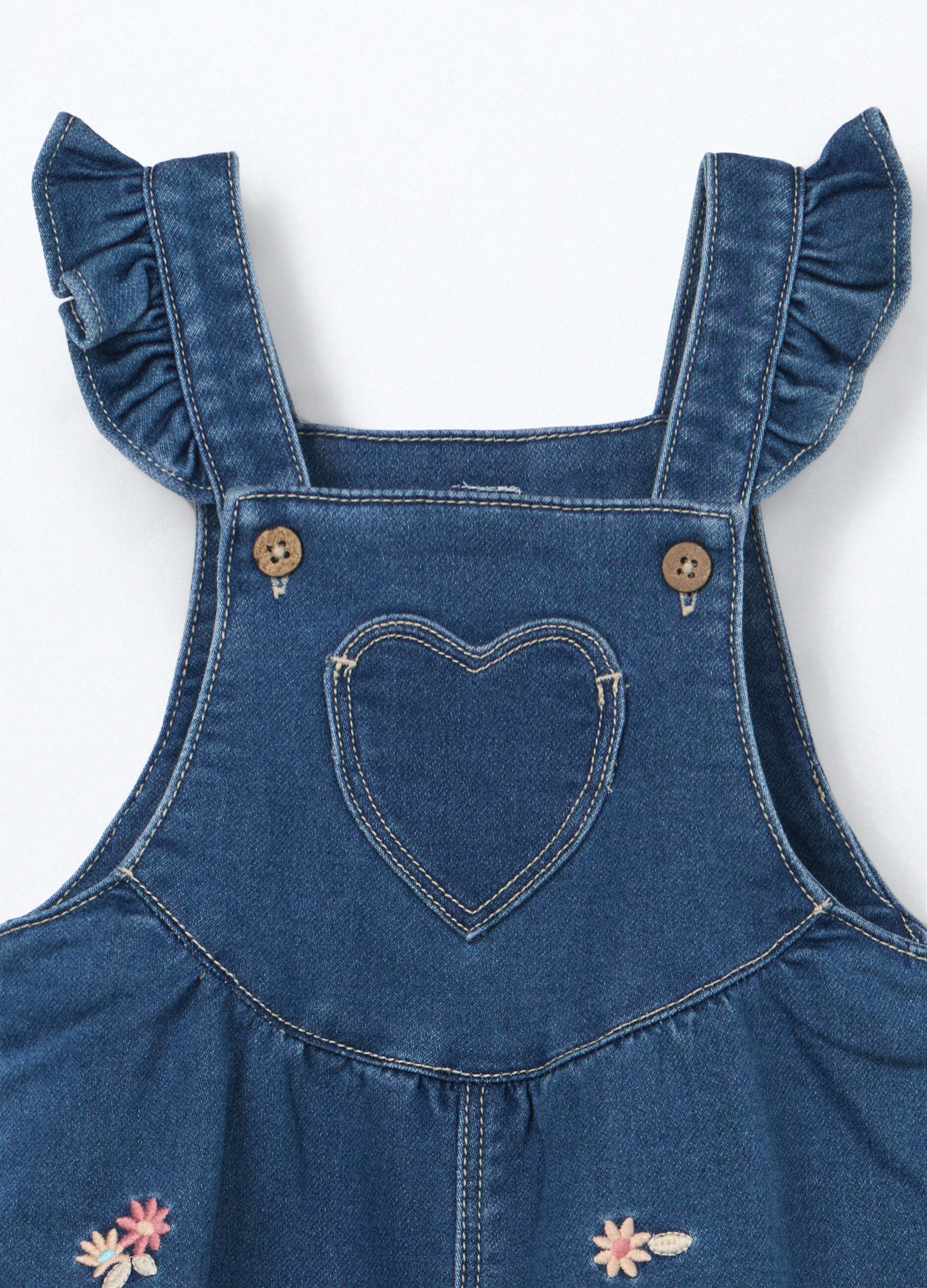 Salopette in denim mercerizzato neonata_2