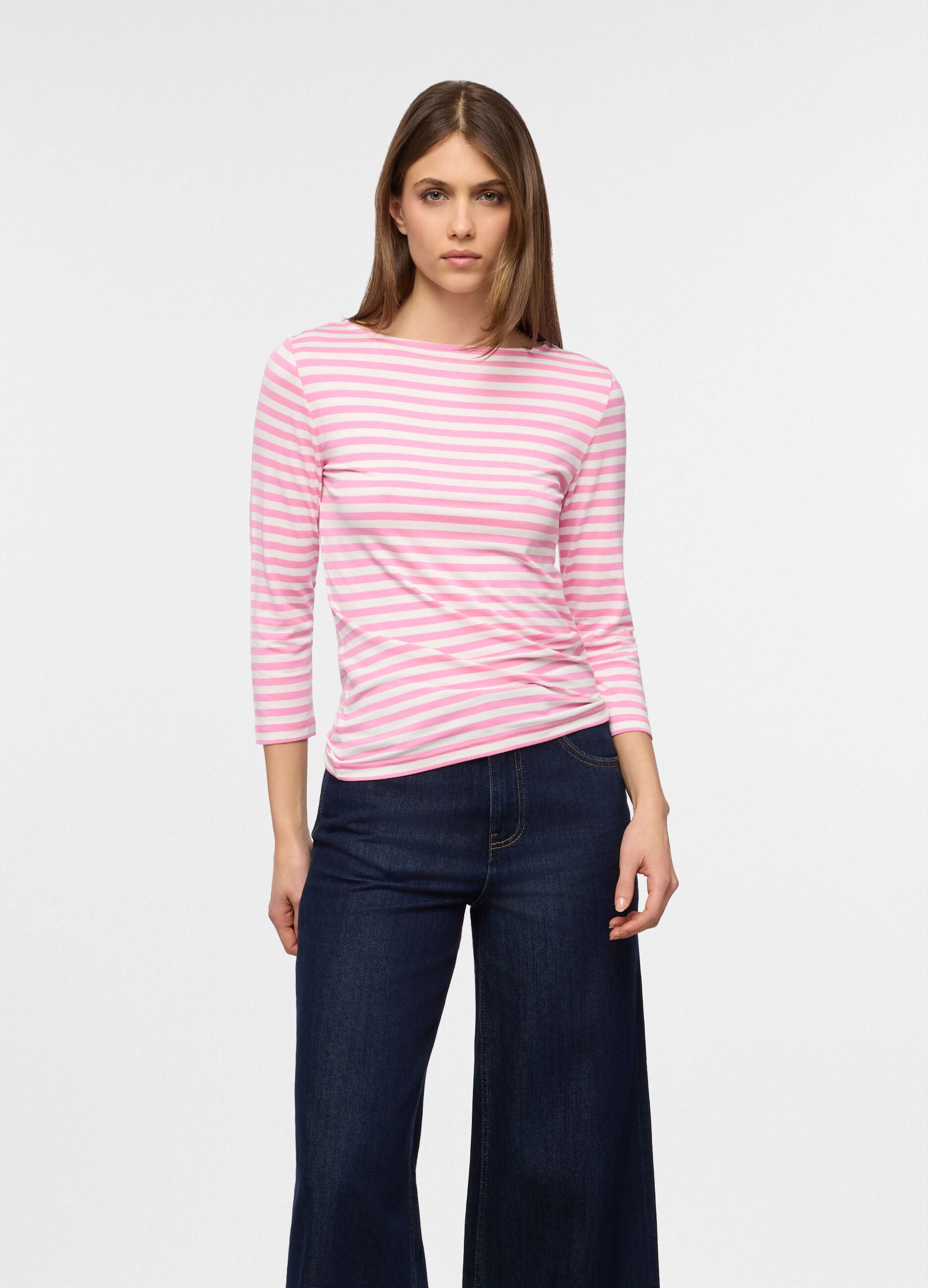 T-shirt girocollo stretch donna_0