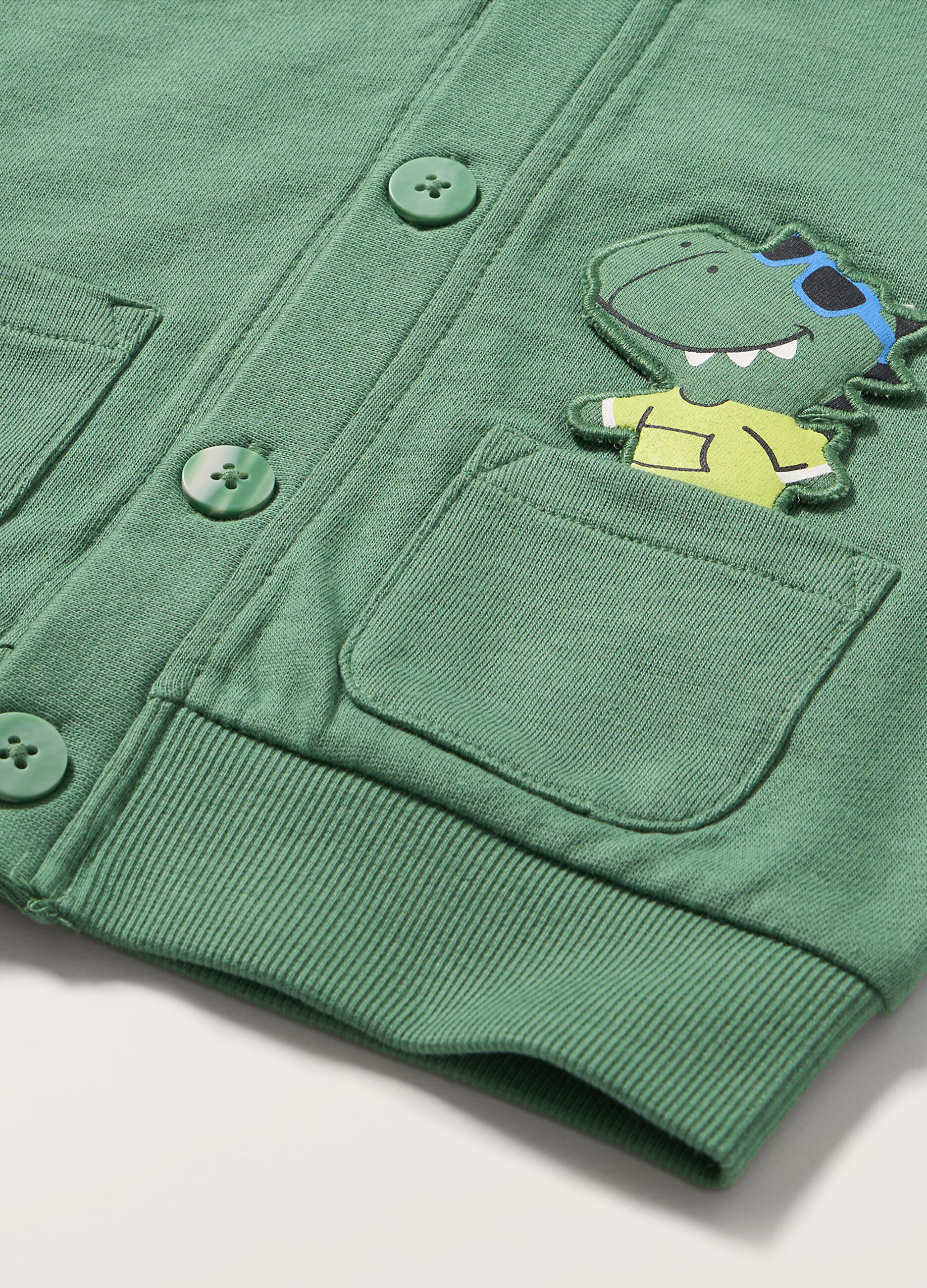 Cardigan in french terry di puro cotone neonato_1