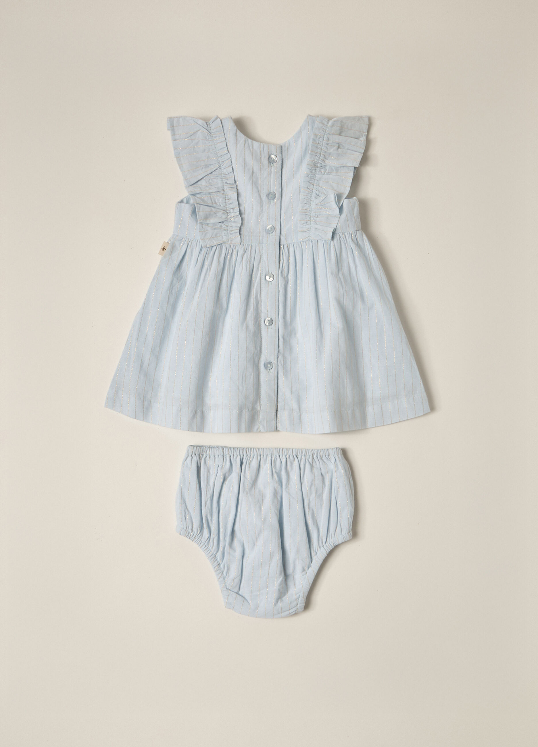 Set vestito + shorts in cotone con filo lurex IANA neonata_2
