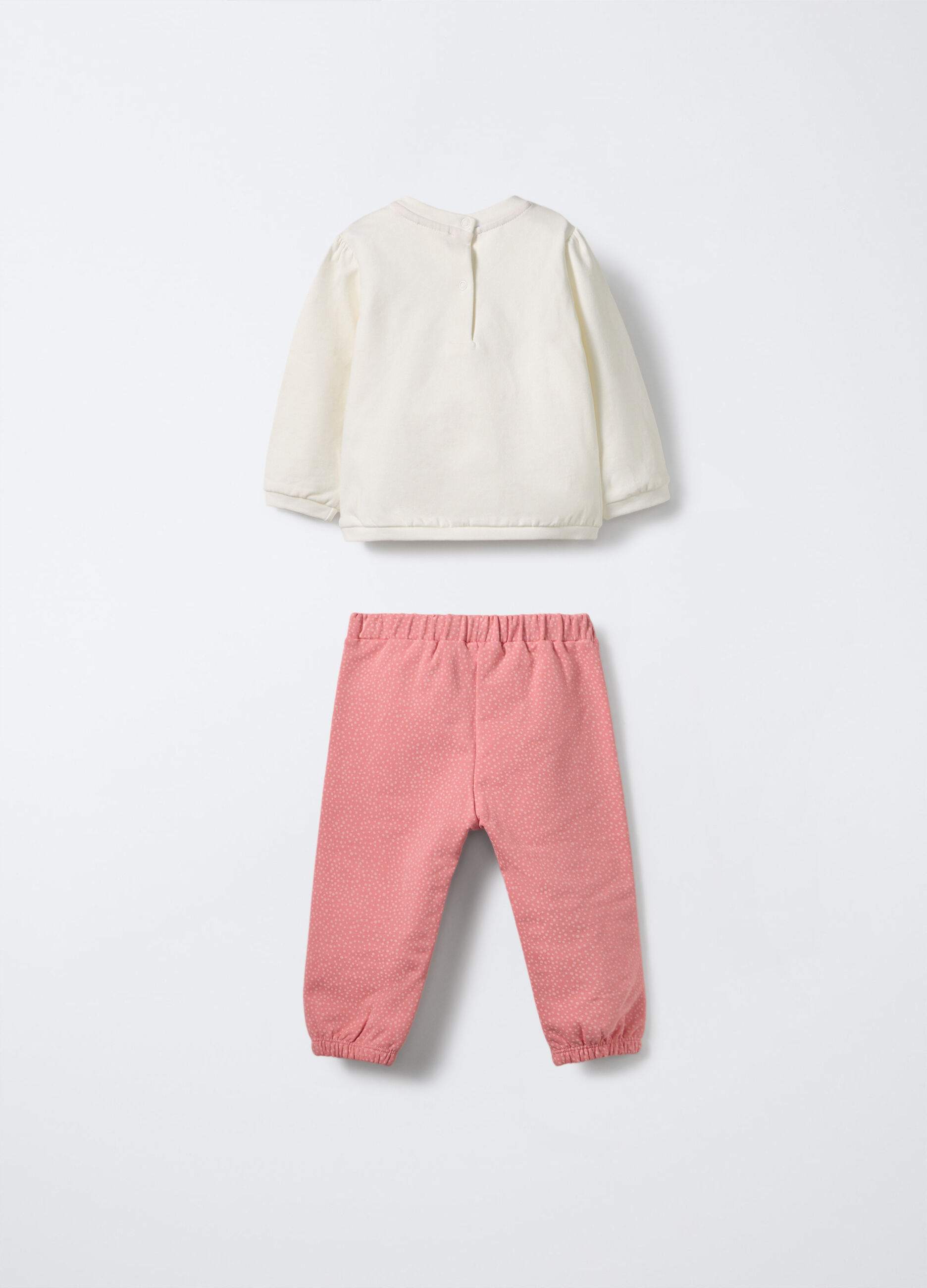 Jogging set in felpa di cotone stretch neonata_1