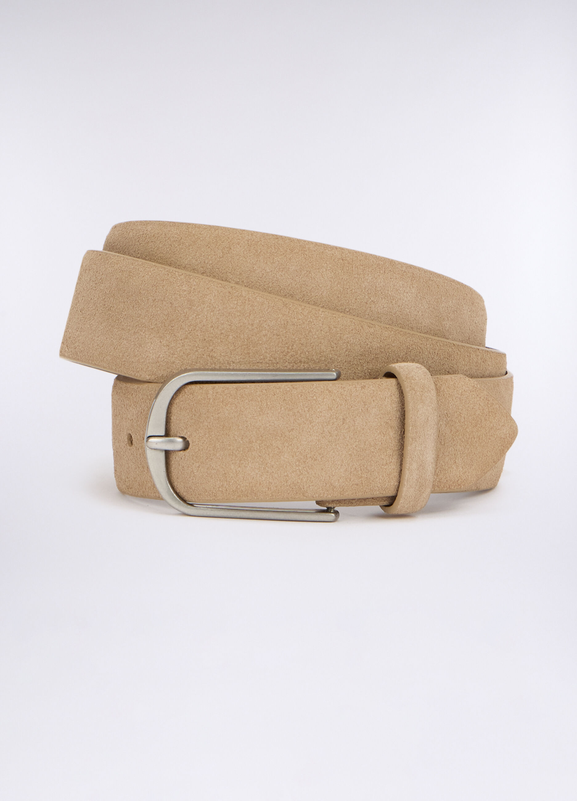 Cintura in suede con fibbia ovale uomo_0