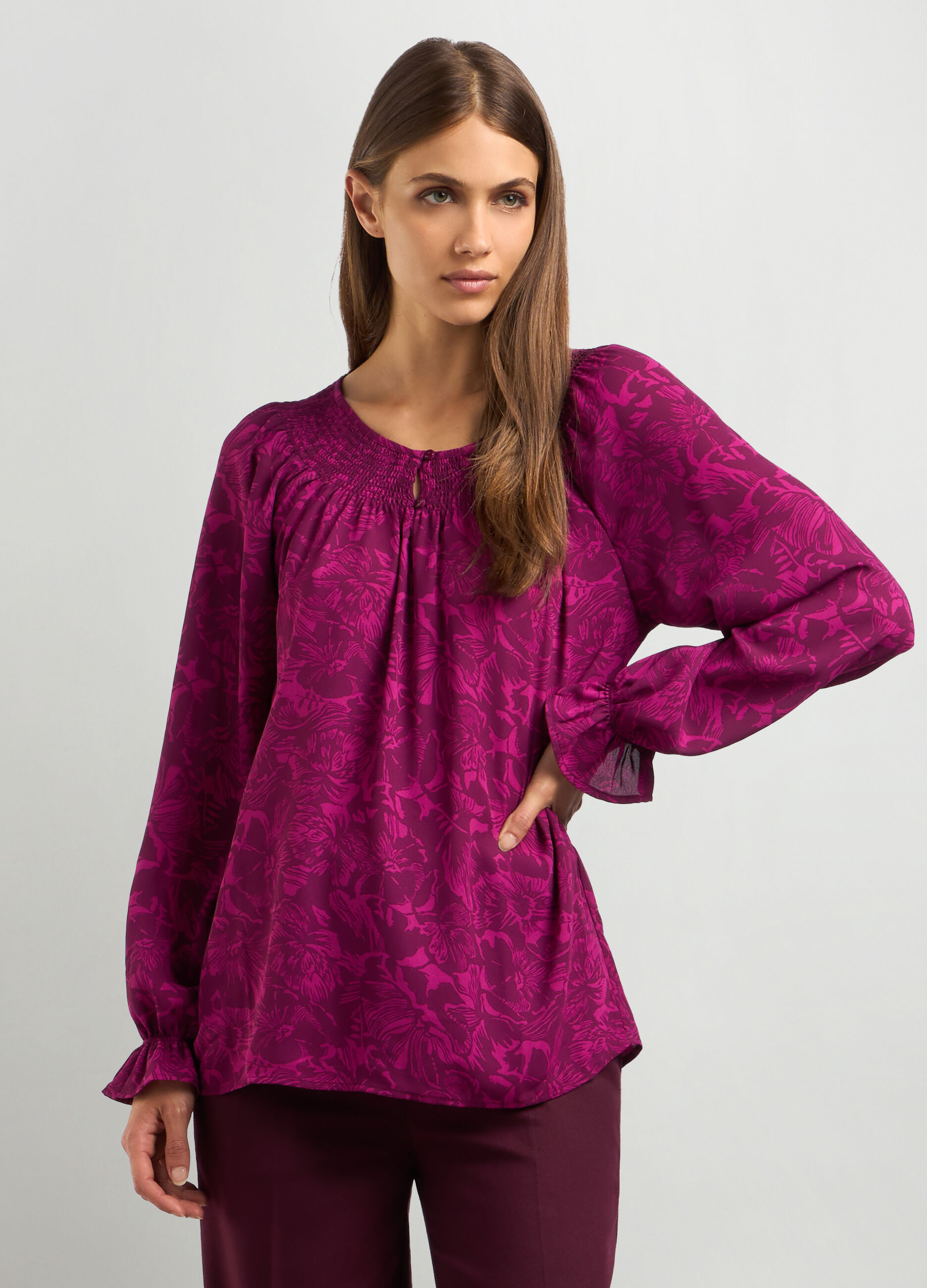 Blusa con stampa donna_0