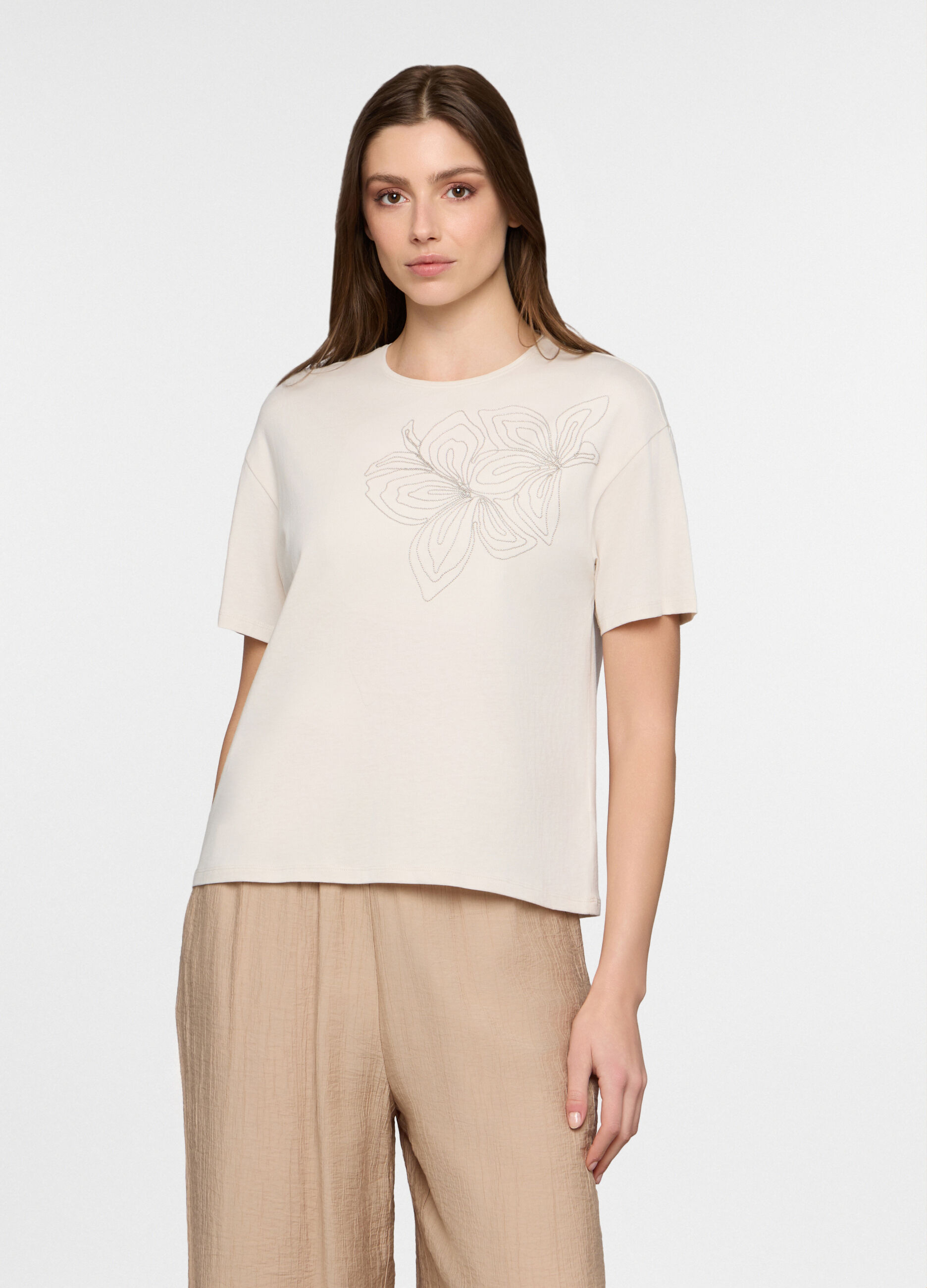 T-shirt girocollo donna _0