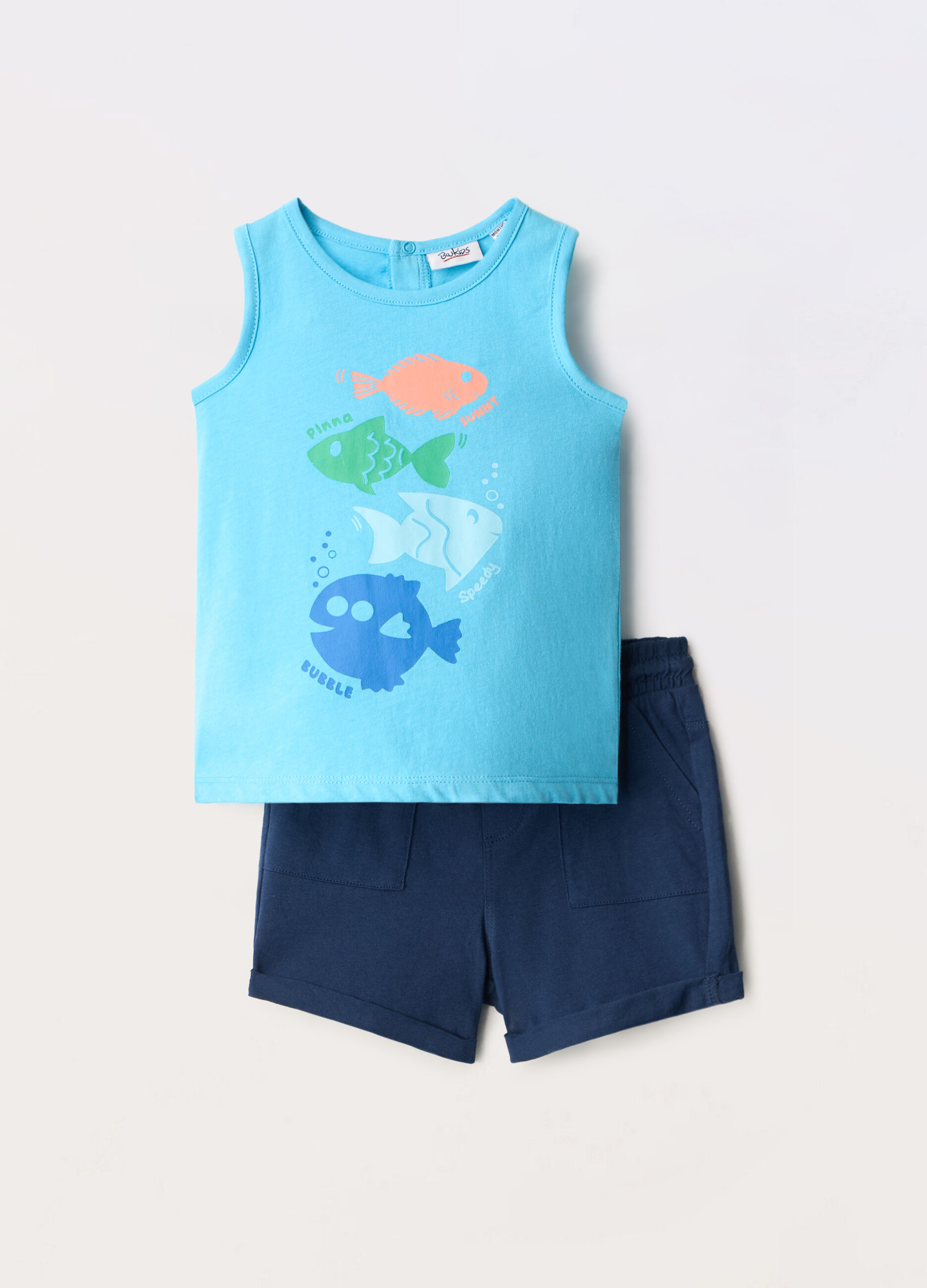 Jogging set in jersey di puro cotone neonato_0