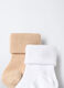 Pack 2 calze corte in costina di puro cotone neonata_2