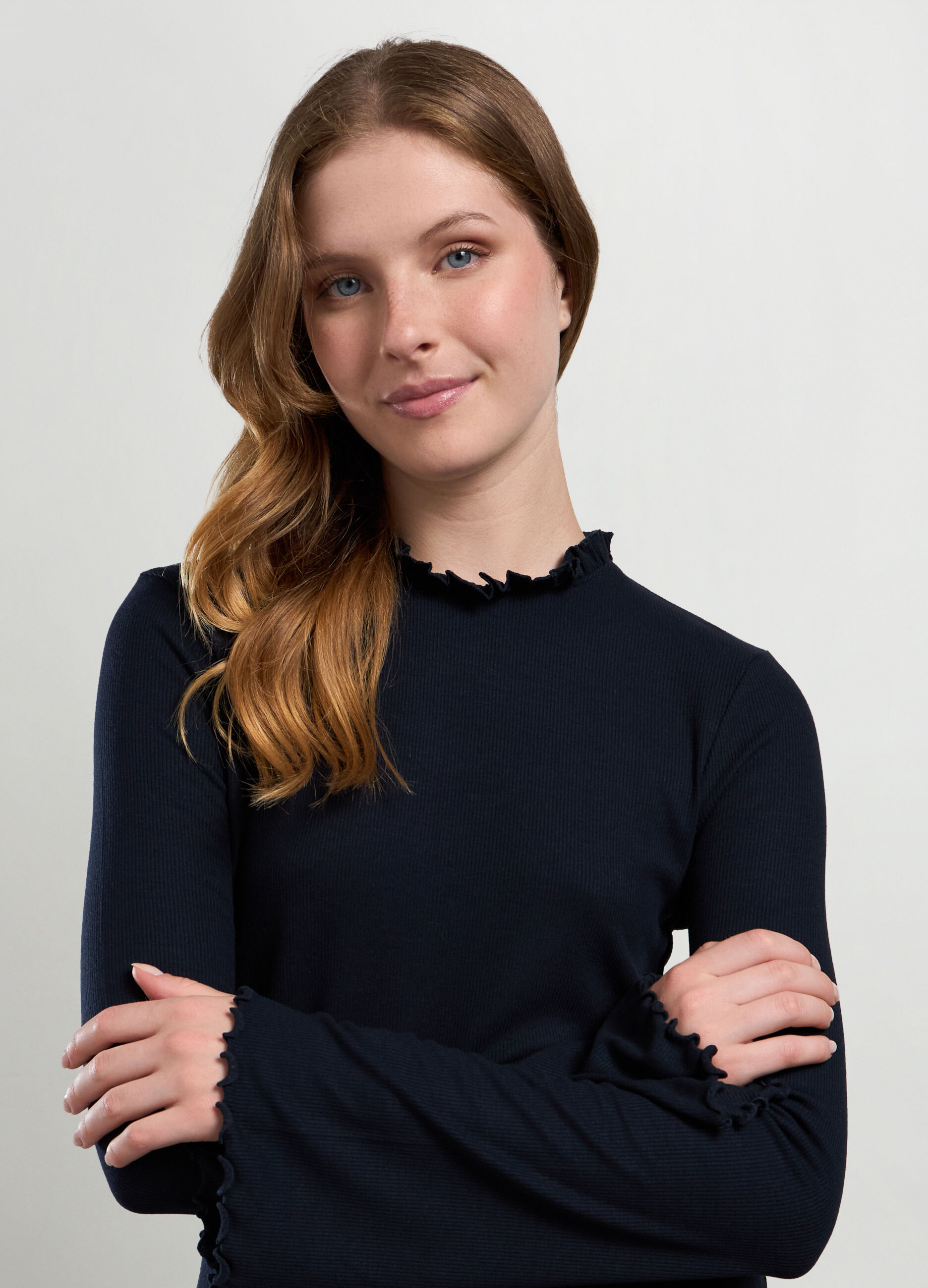 T-shirt in costina di misto viscosa donna_2