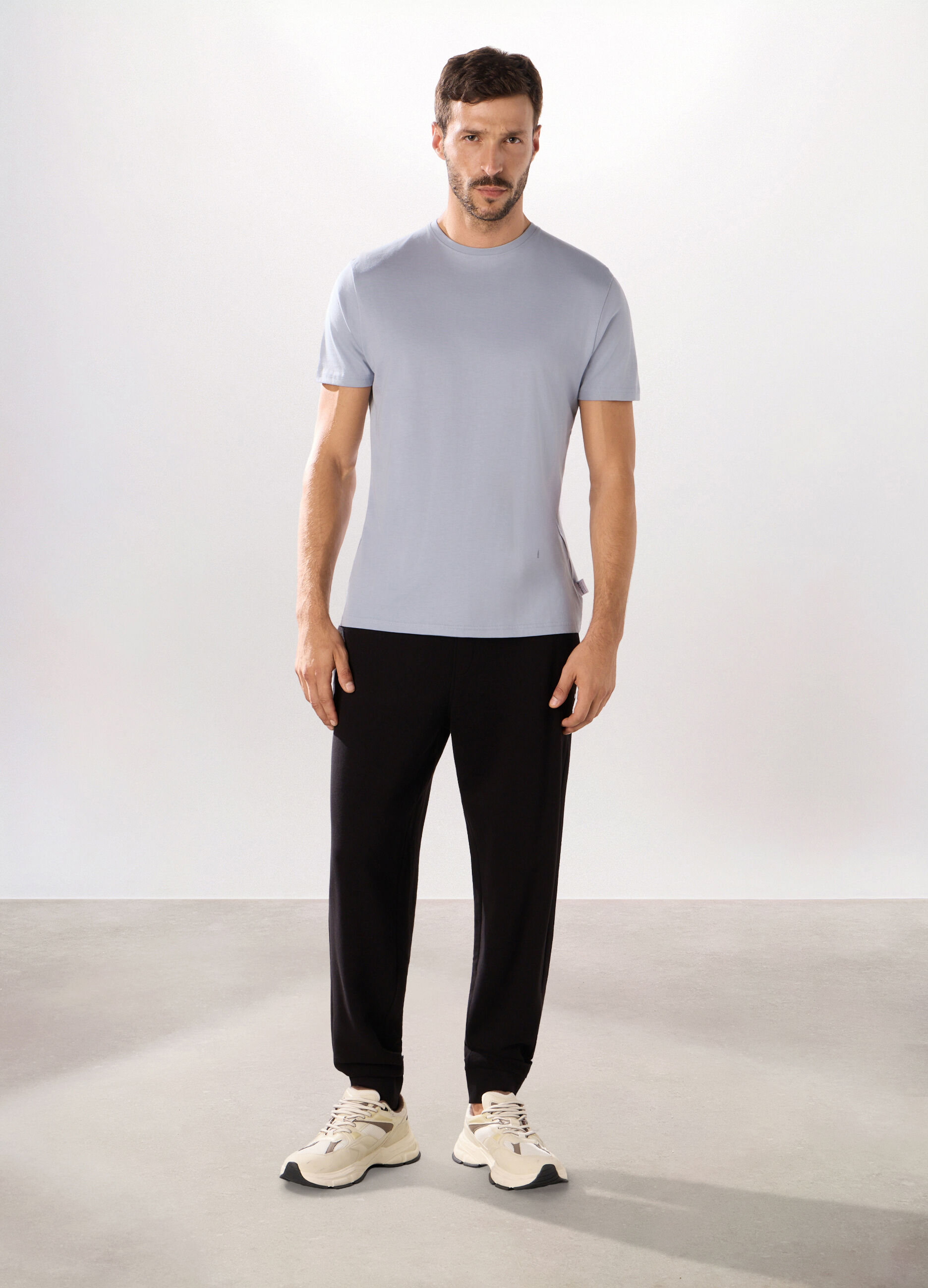Jogger slim in puro cotone uomo_0