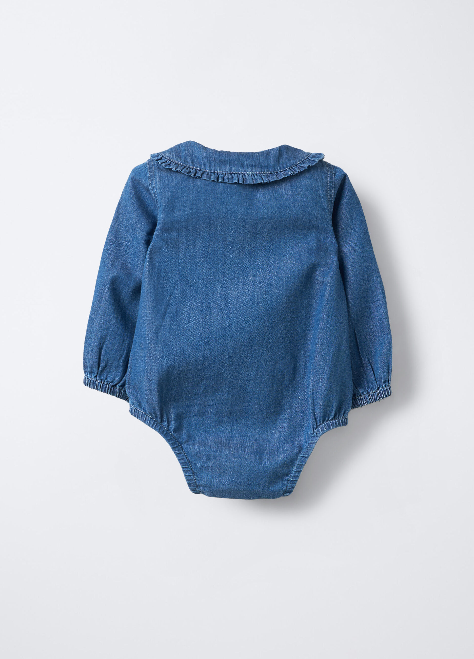 Body in chambray di puro cotone neonata_1
