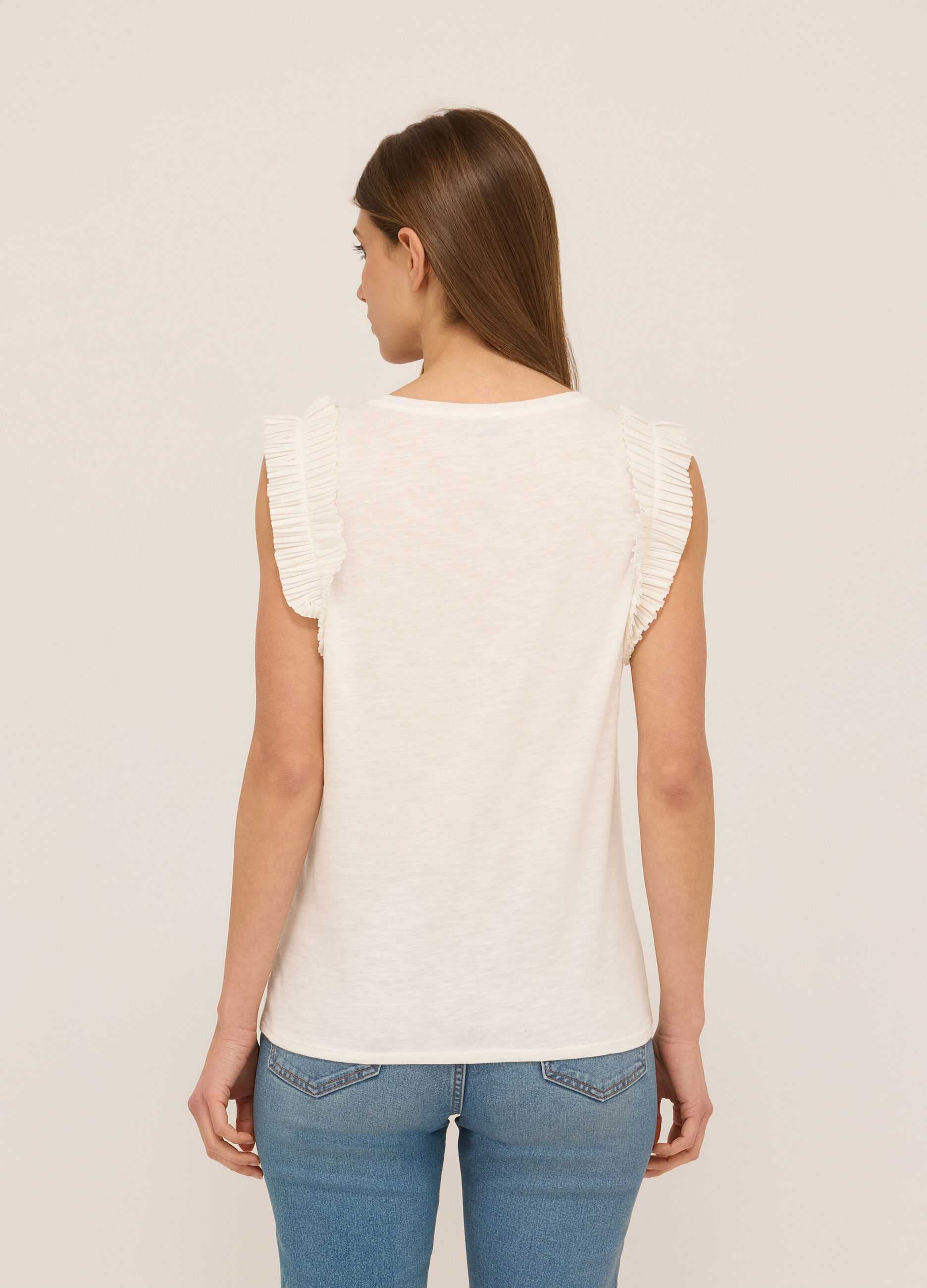 Canotta in jersey di cotone slub donna_1