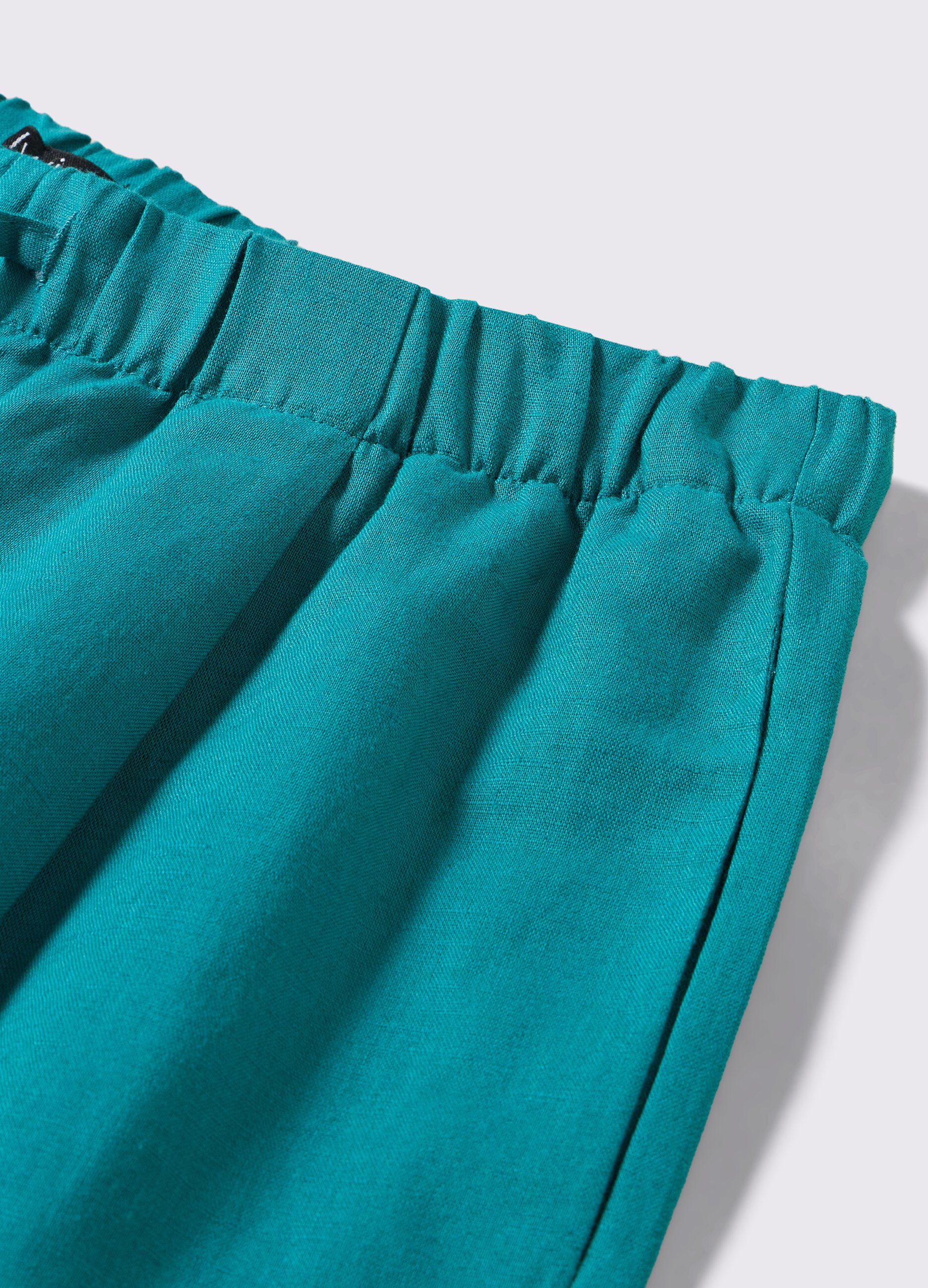 Pantaloni in misto lino donna_1