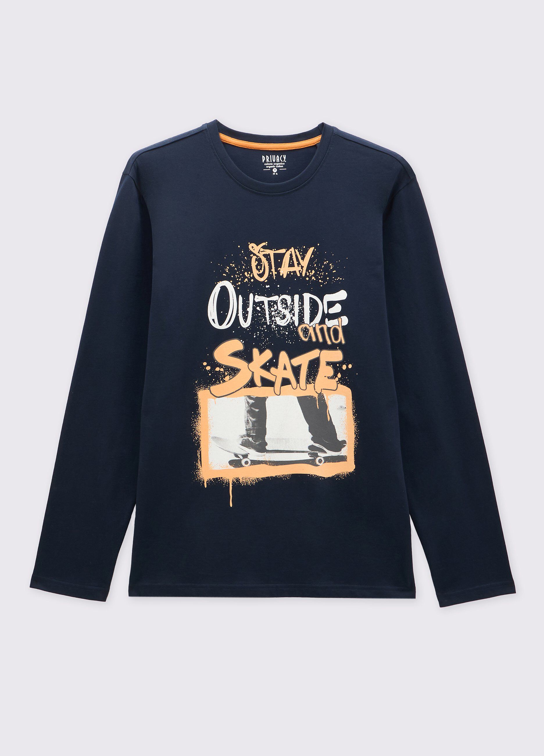 Top pigiama a maniche lunghe in puro cotone uomo_0