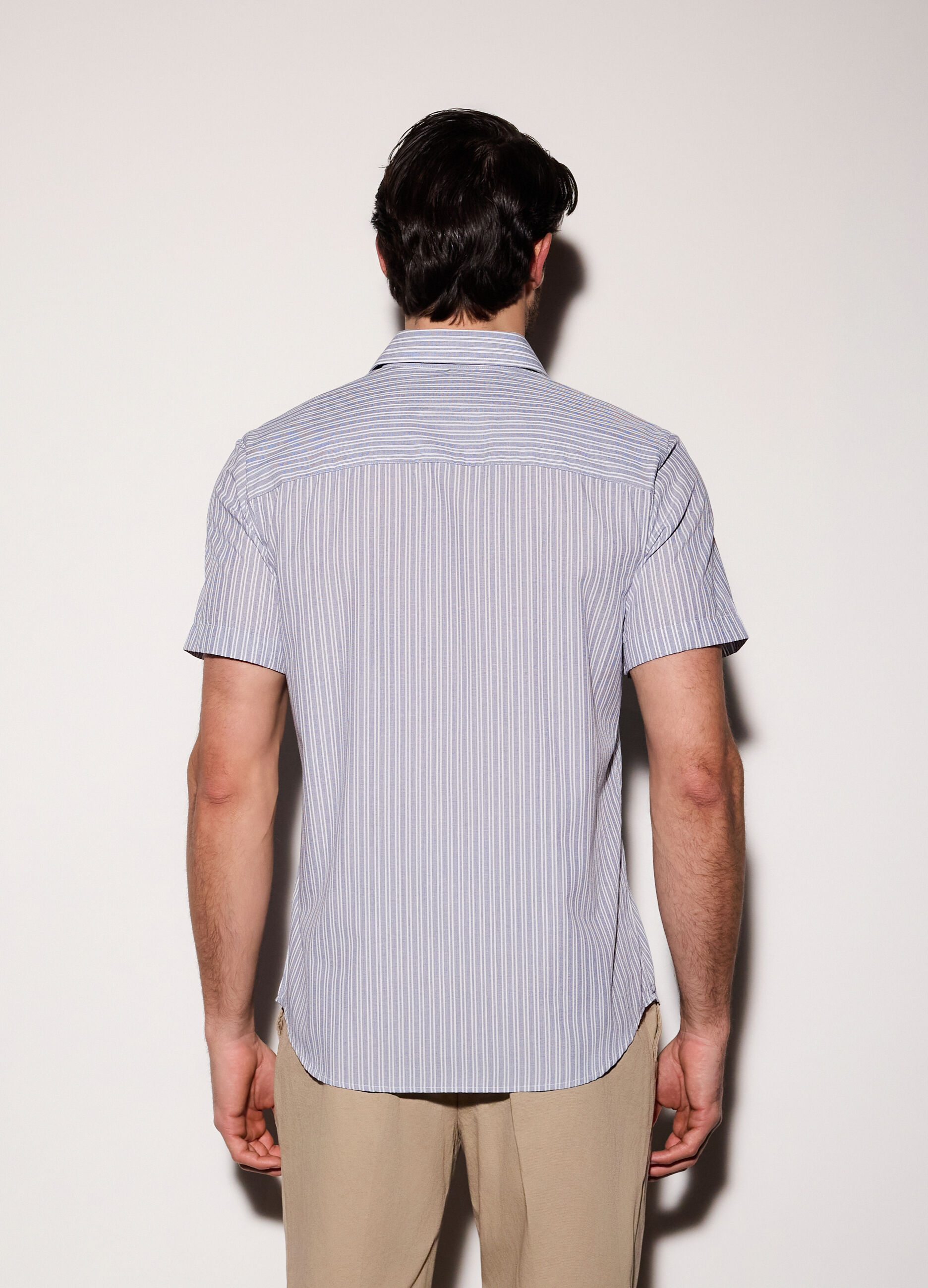 Camicia a maniche corte con stampa uomo_1
