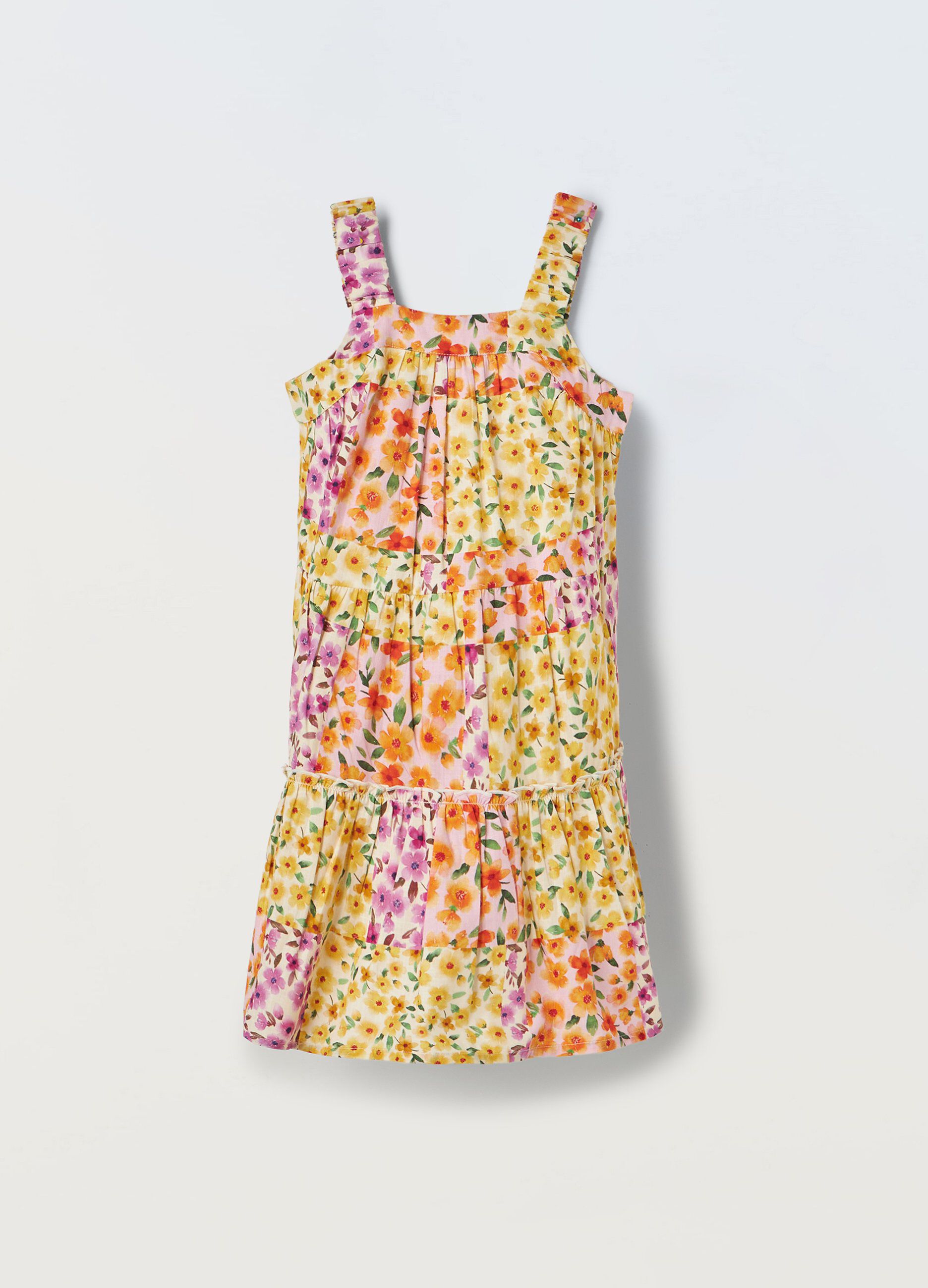 Vestito floreale in puro cotone bambina_0