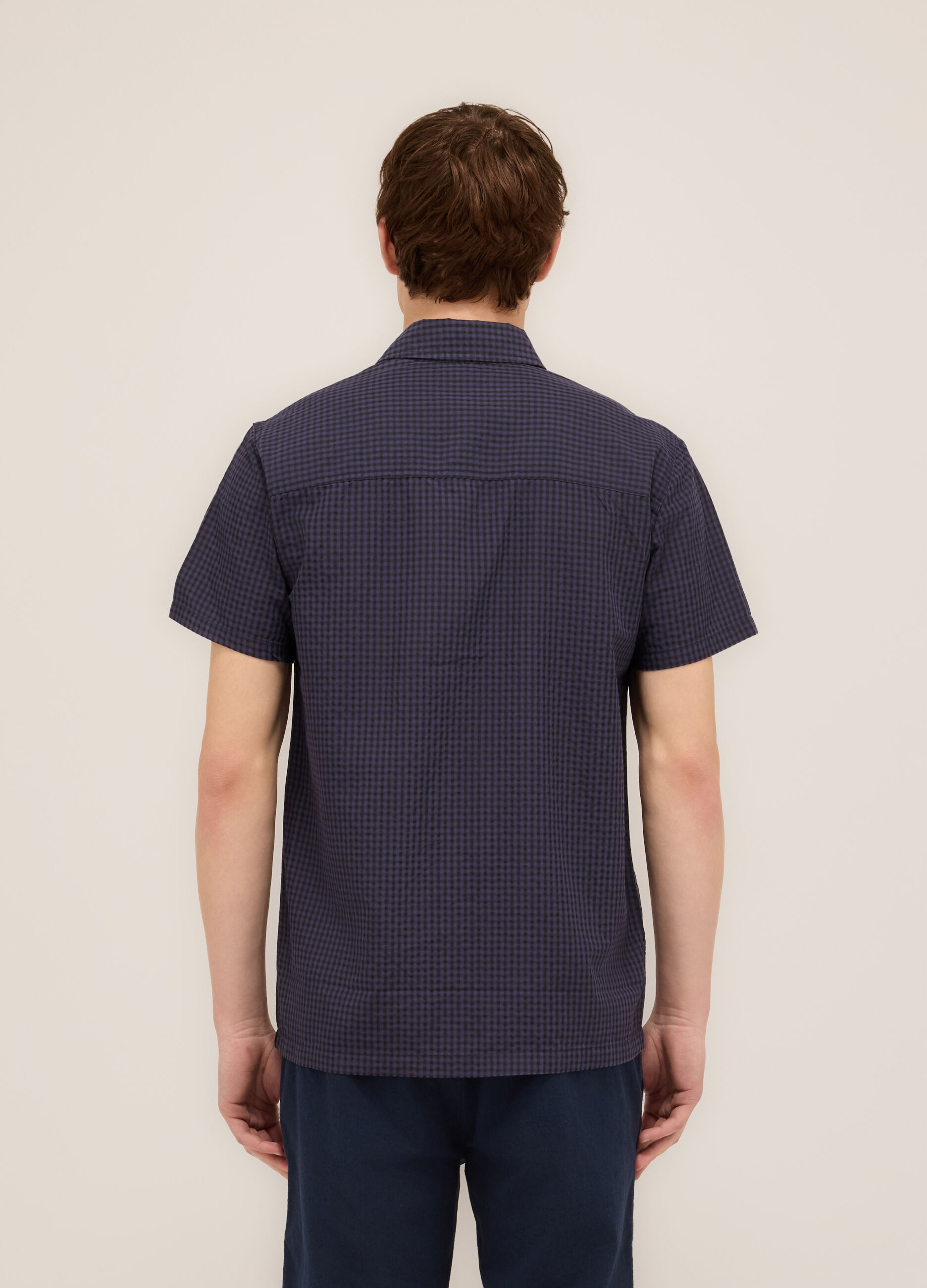 Camicia a maniche corte a quadretti uomo