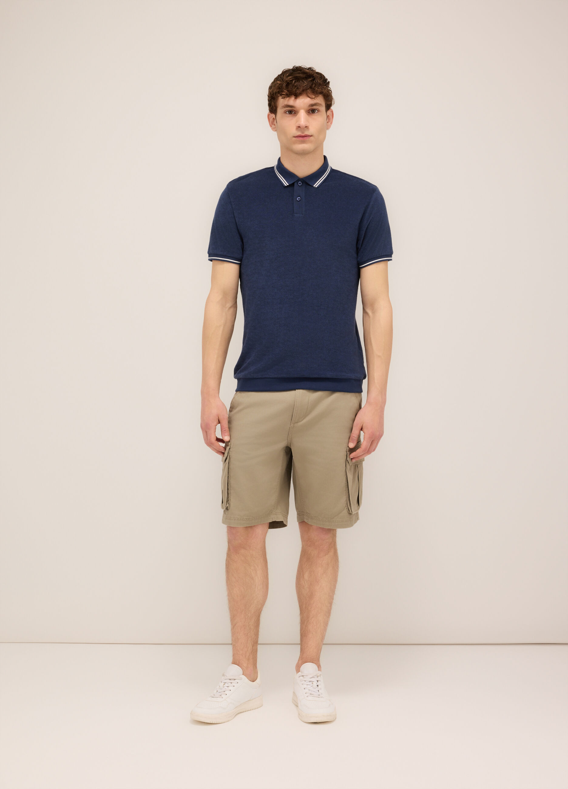Bermuda cargo in twill di cotone uomo_0
