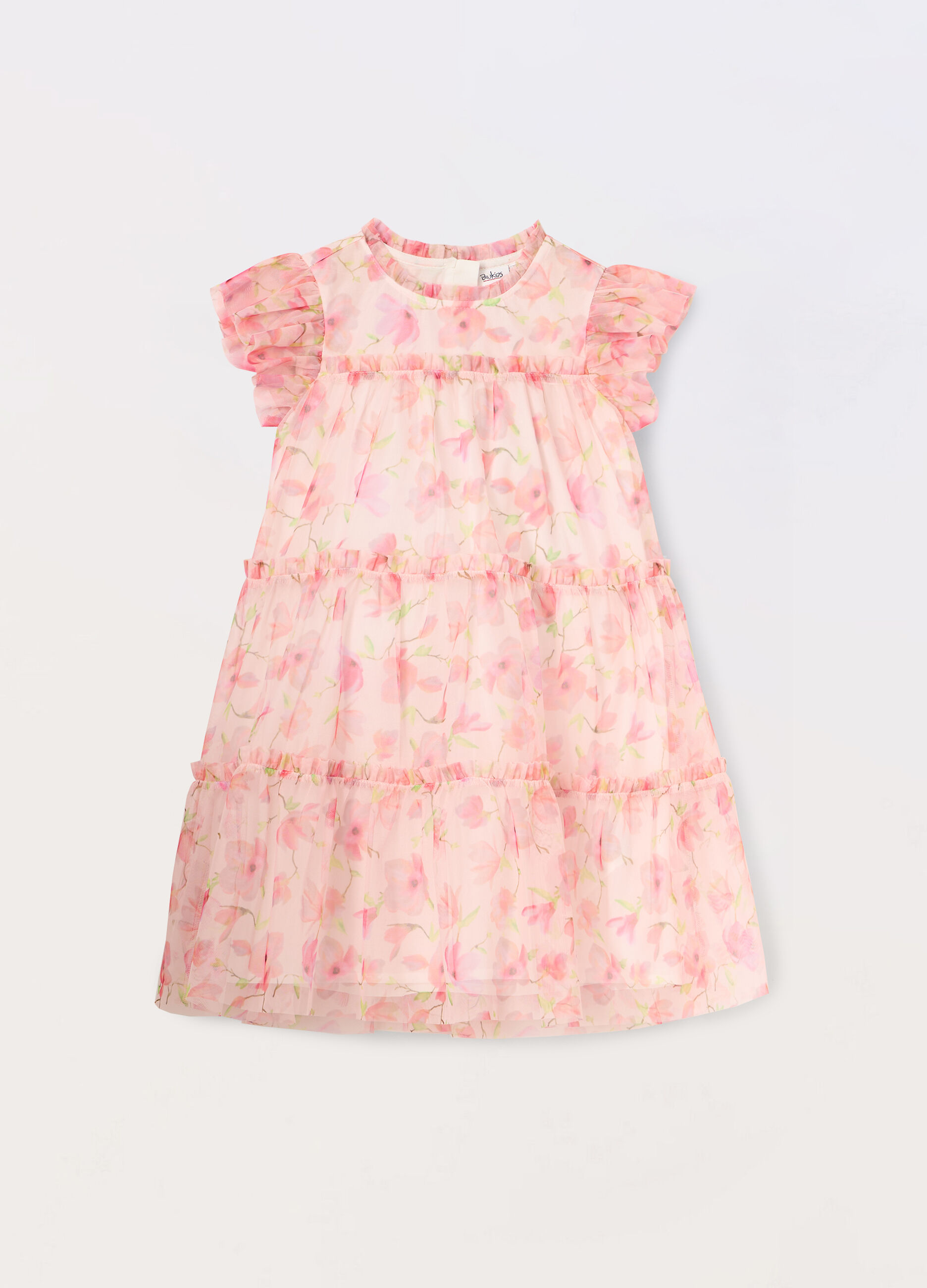 Vestito in tulle a balze bambina_0