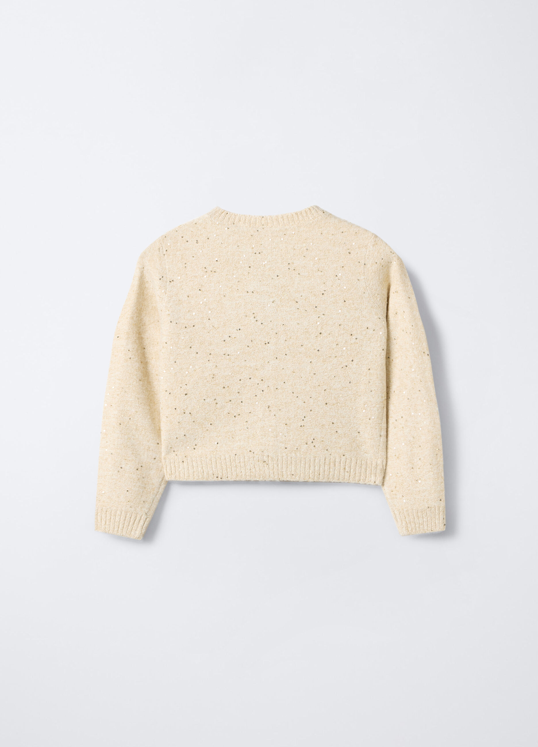 Cardigan girocollo con paillettes bambina_1